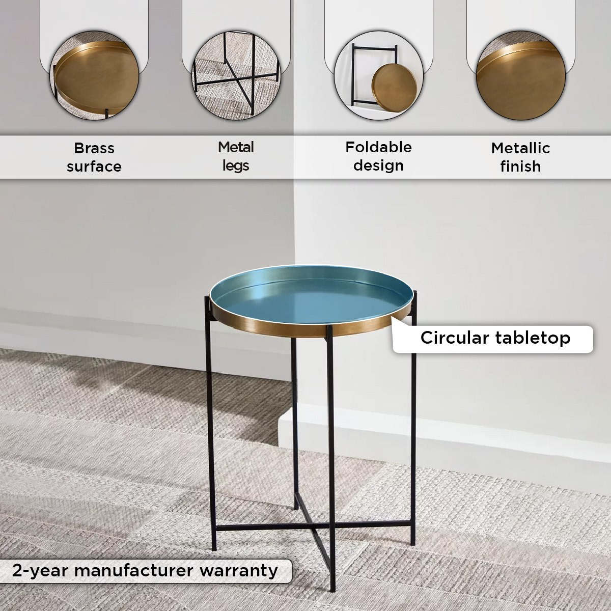 Cavon Masai Brass Folding Table-hbxfurniture-livingroom-endtables-image-4