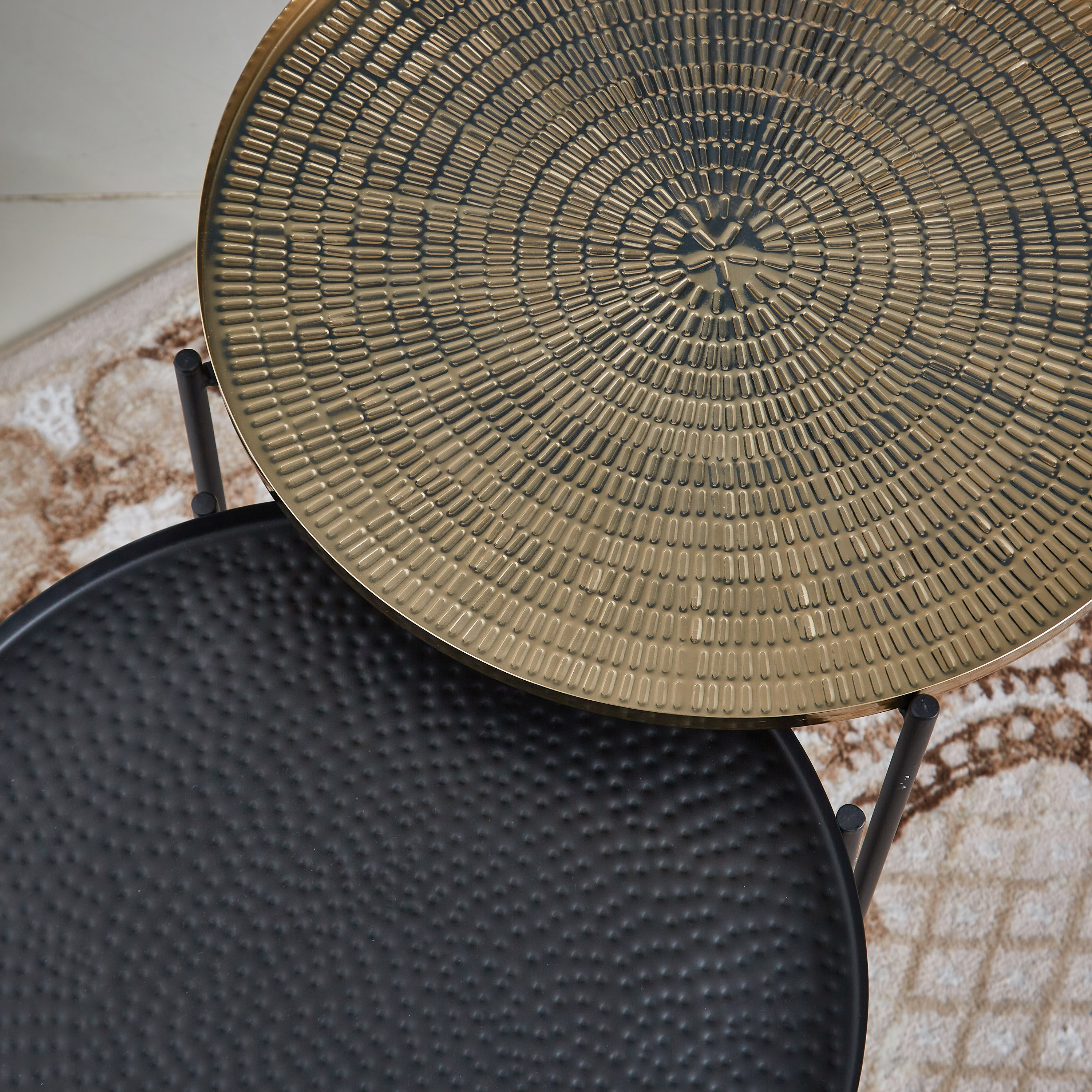 طاولة جانبية مستديرة نحاس من دانتون - طقم من قطعتين-hbxfurniture-livingroom-endtables-image-4