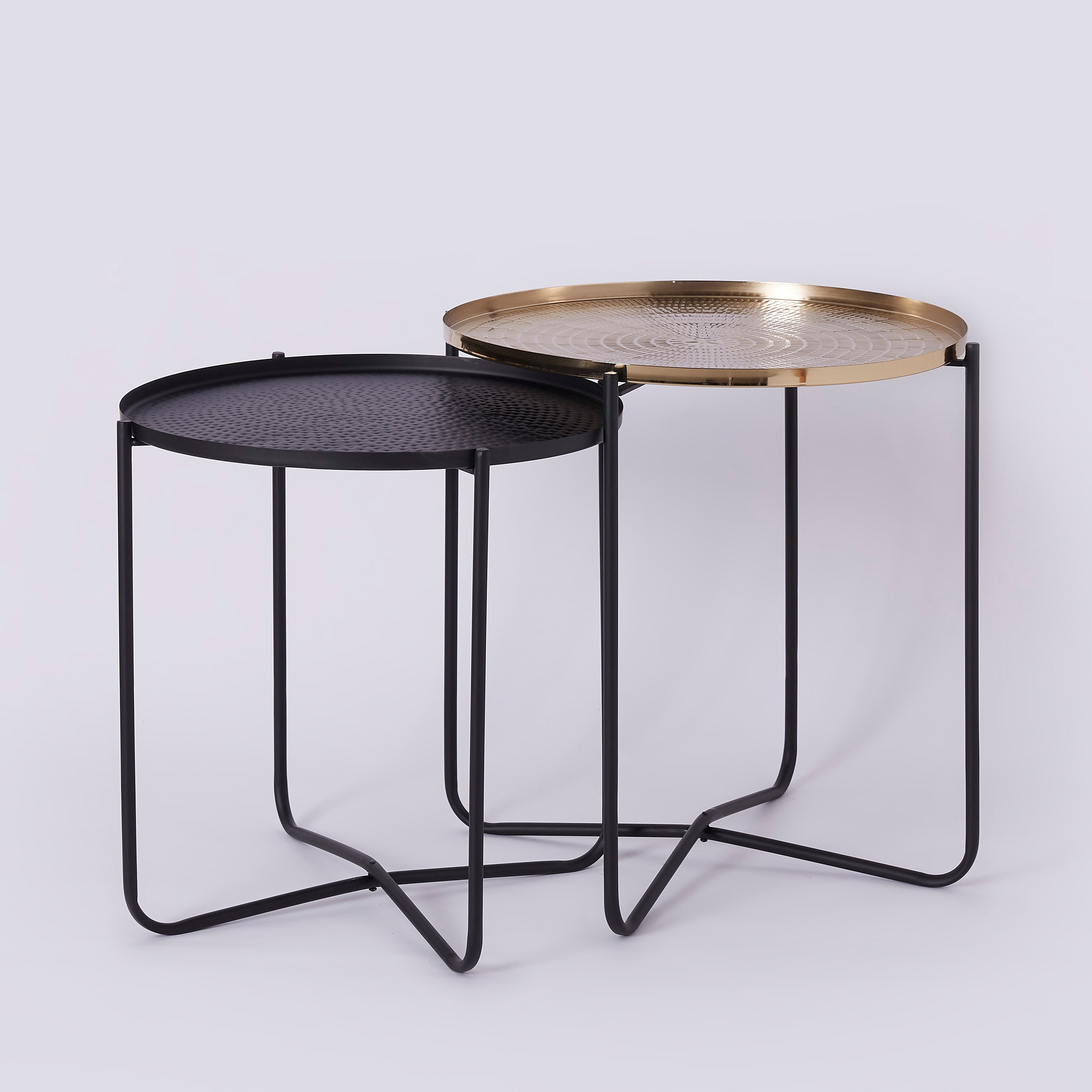 طاولة جانبية مستديرة نحاس من دانتون - طقم من قطعتين-hbxfurniture-livingroom-endtables-image-6