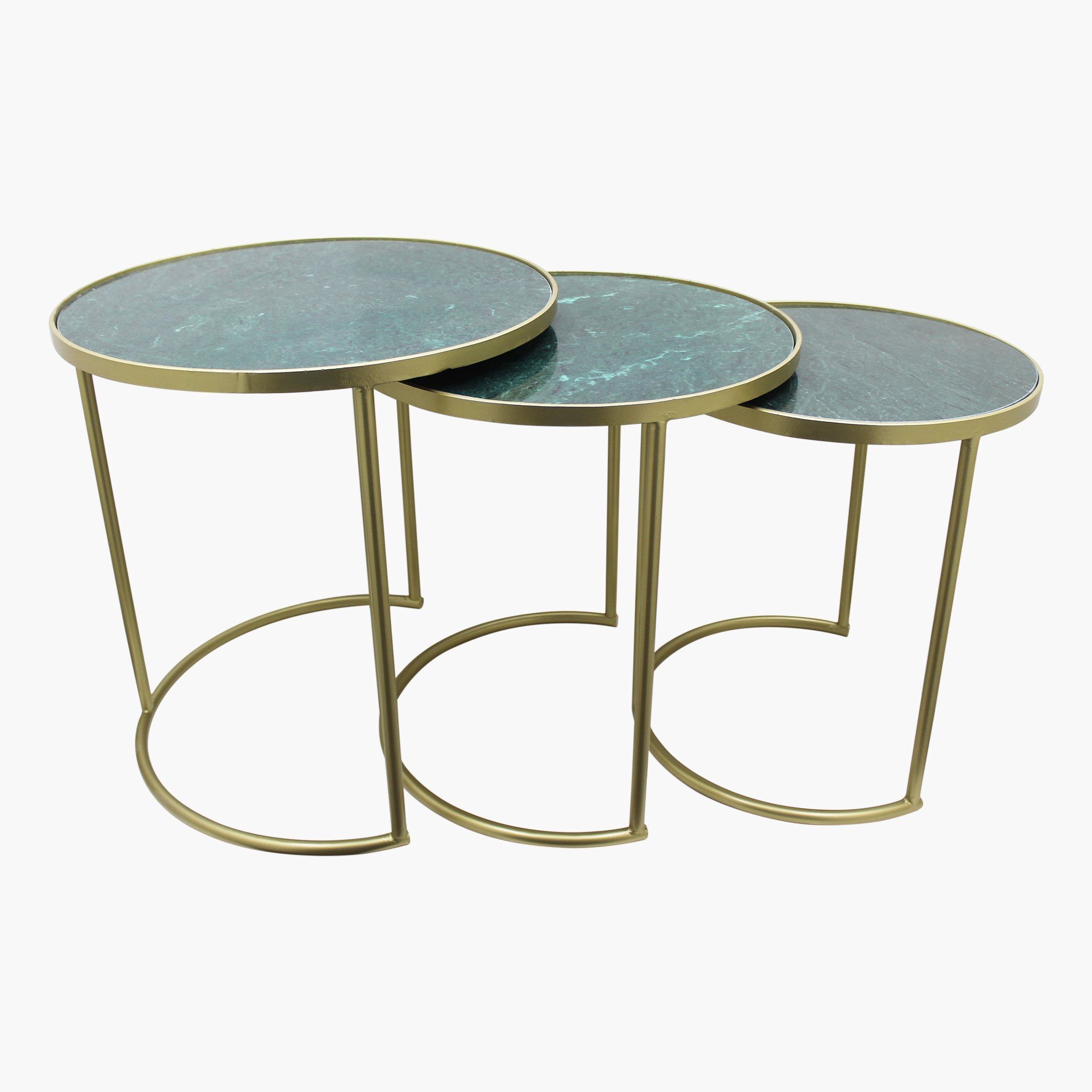 طقم طاولات متداخلة 3 قطع نحاس بسطح رخام من كاناريا-hbxfurniture-livingroom-nestingtables-image-1