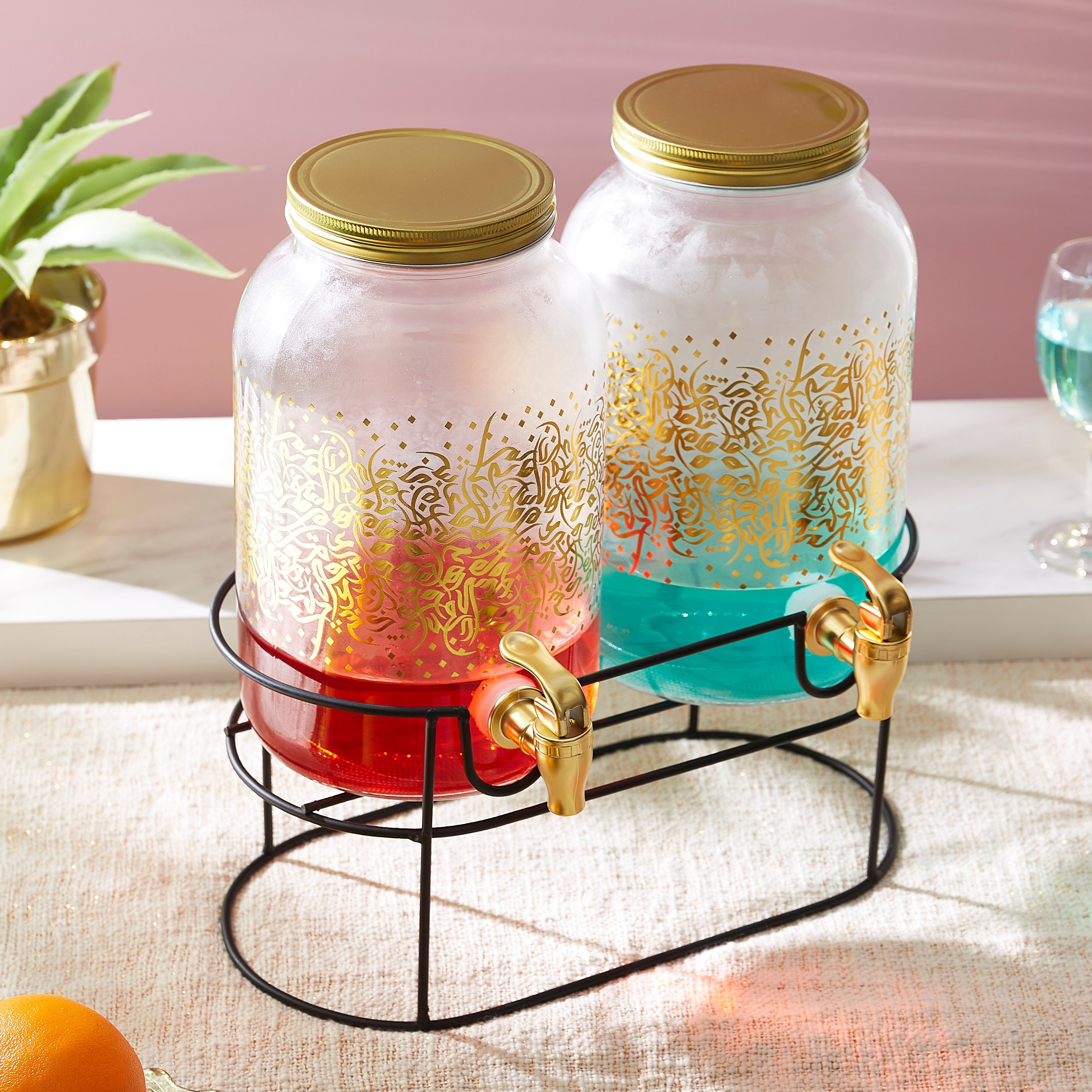 طقم موزع مشروبات مزدوج مع حامل - 3.7 لتر-hbxhomeware-hbxkitchen-image-2