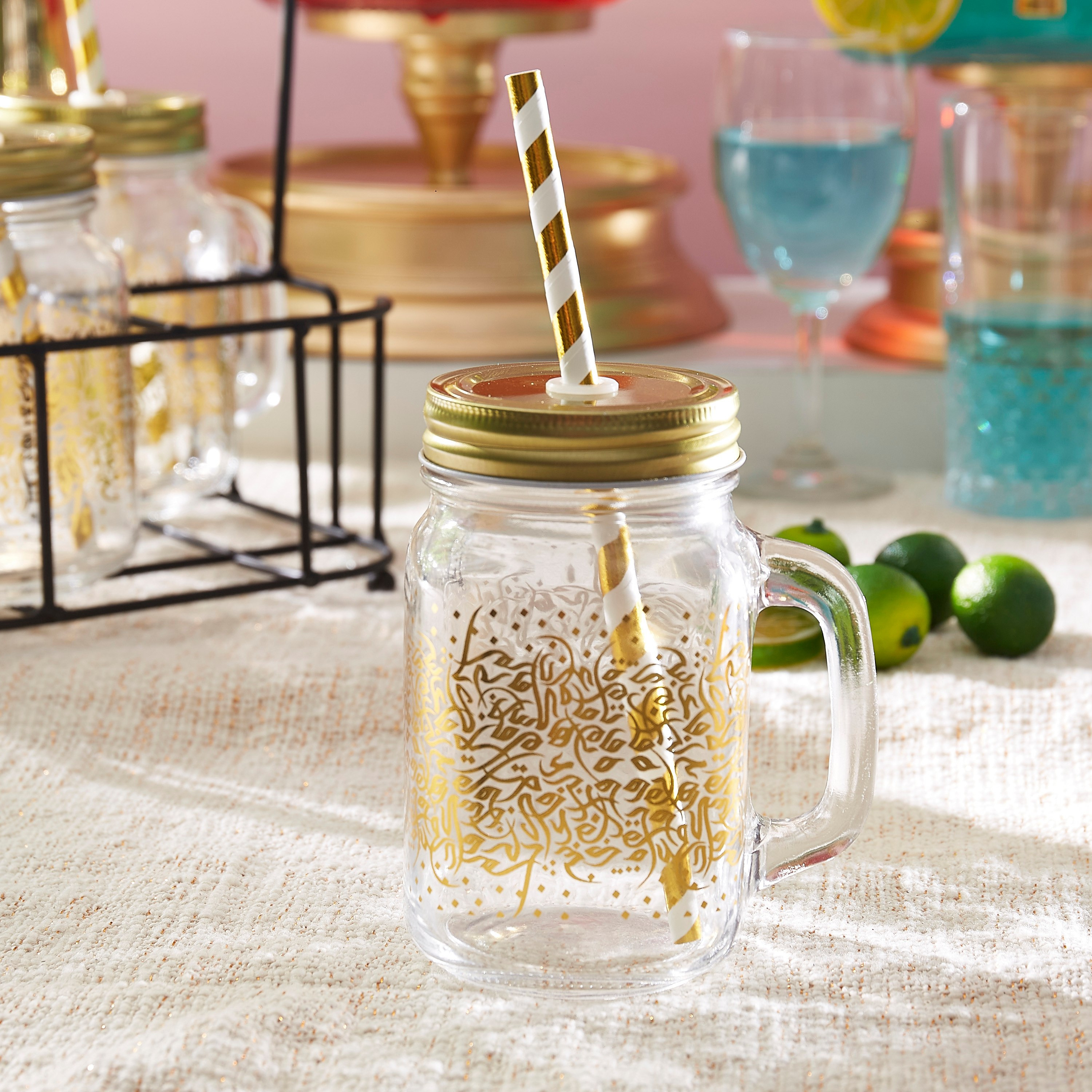طقم برطمانات ماسون 4 قطع مع حامل من كاليجرافي - 450 مل-hbxhomeware-hbxkitchen-image-3