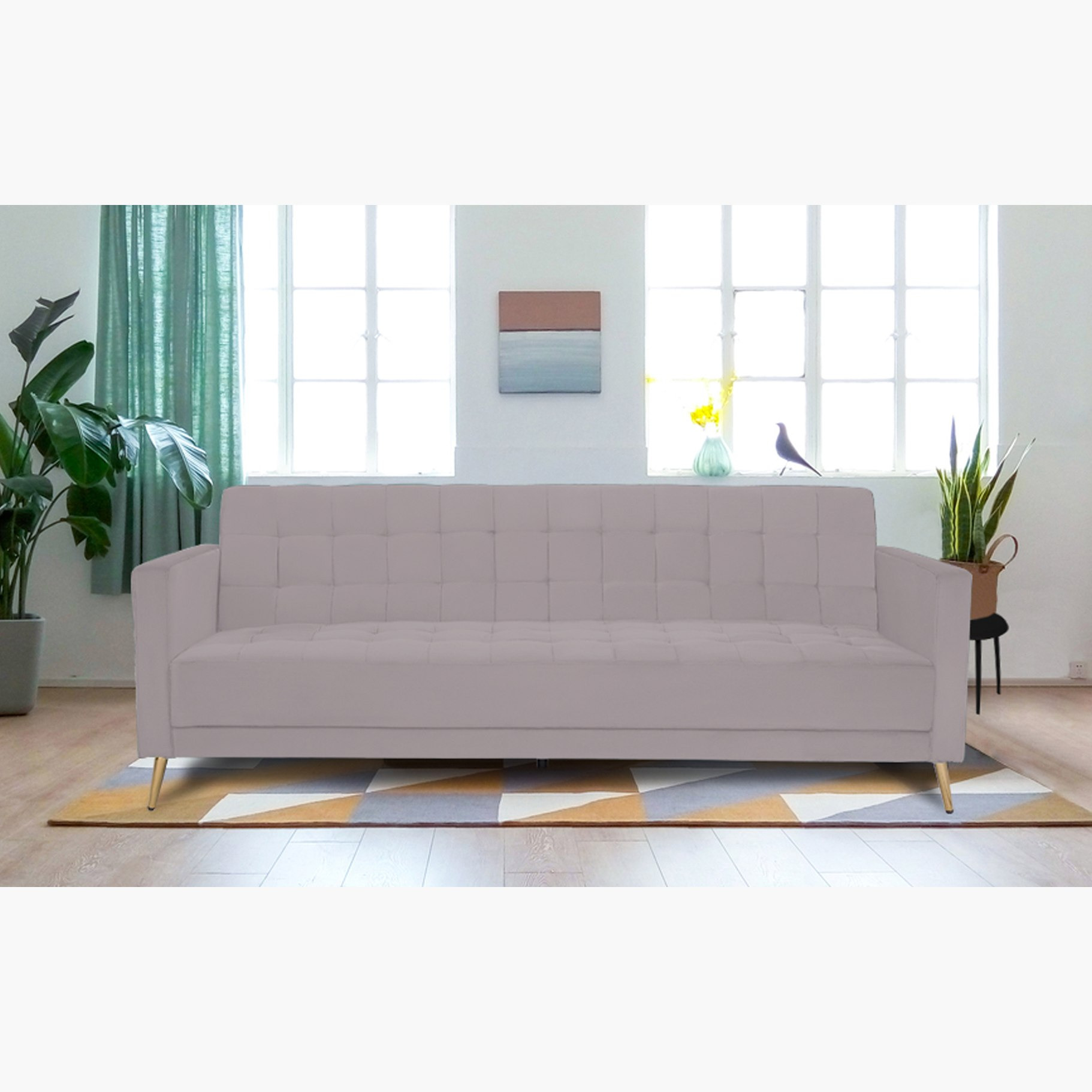 كنبة سرير مخملية 3 مقاعد من كاسادي-hbxfurniture-sofasandarmchairs-sofabeds-image-1