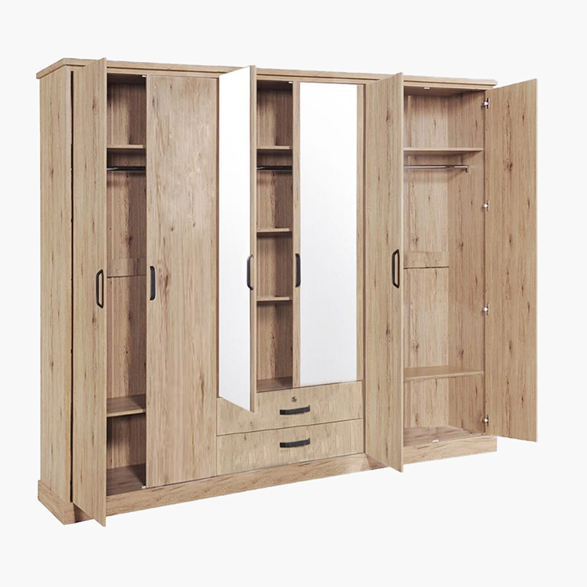 خزانة ملابس بـ6 أبواب ومرآتين من جلاسجلو-hbxfurniture-wardrobes-image-2