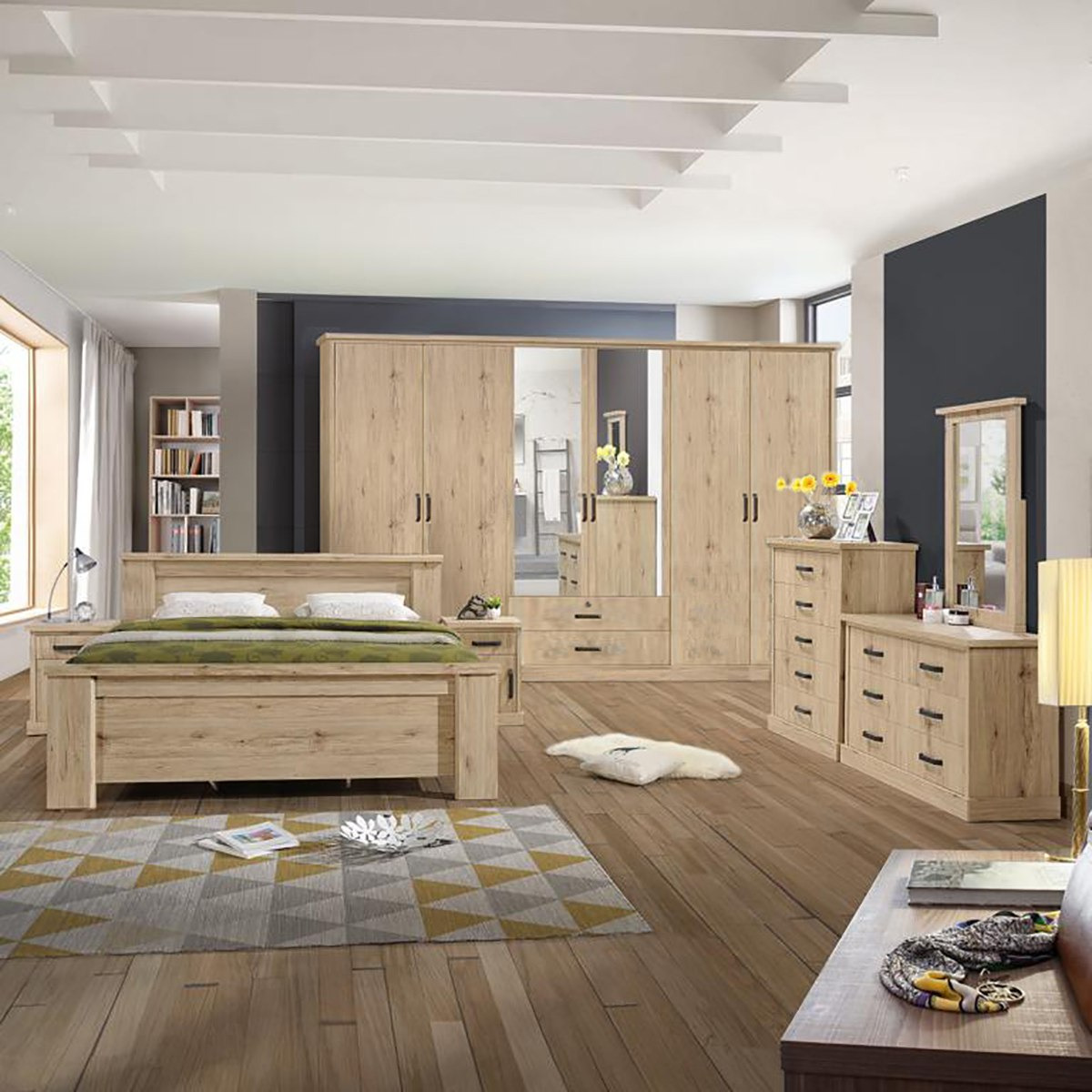 خزانة ملابس بـ6 أبواب ومرآتين من جلاسجلو-hbxfurniture-wardrobes-image-4