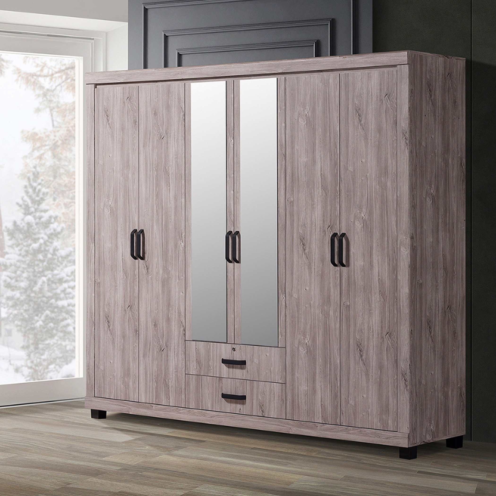 خزانة ملابس 6 أبواب مع 2 مرآة - داوسون من موڤو -hbxfurniture-wardrobes-image-1