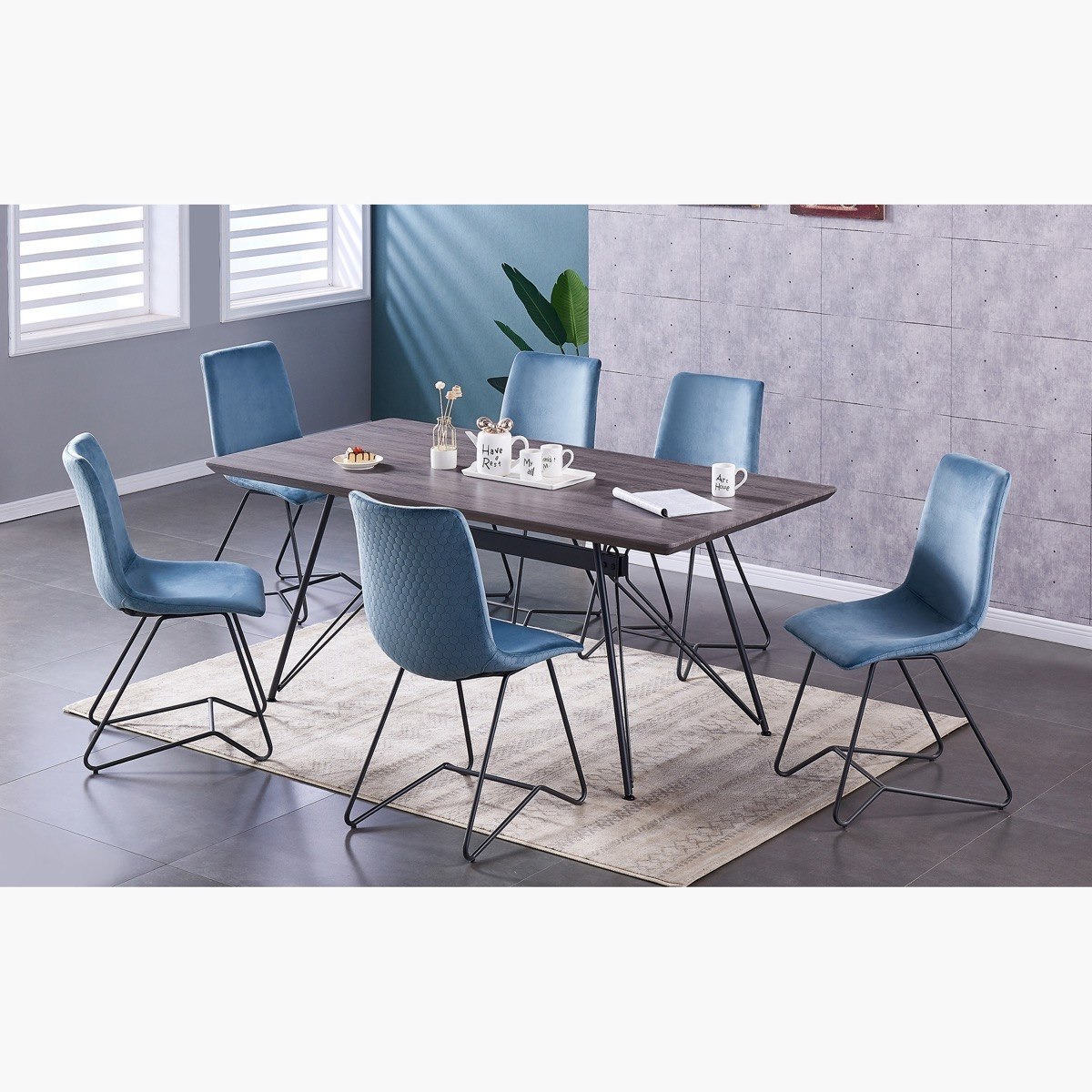 Harvard 6-Seater Dining Set-hbxfurniture-diningtablesandsets-diningsets-sixseater-image-1