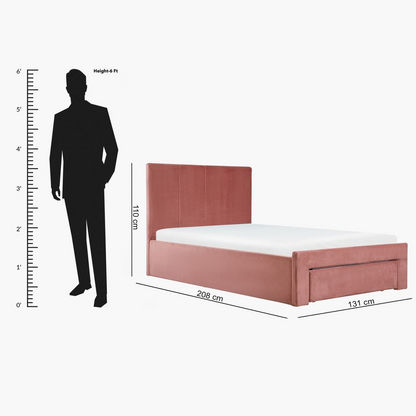 Halmstad Upholstered Twin Bed with Drawer - 120x200 cm