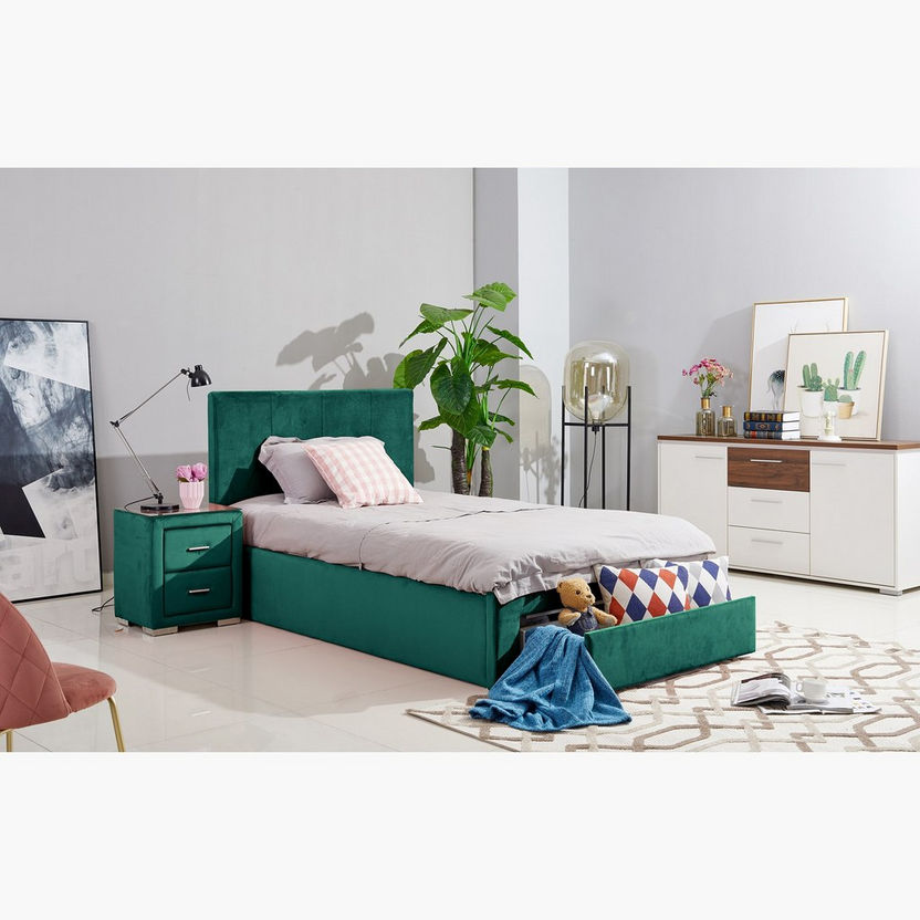 Halmstad Upholstered Twin Bed with Drawer - 120x200 cm-Twin-image-6