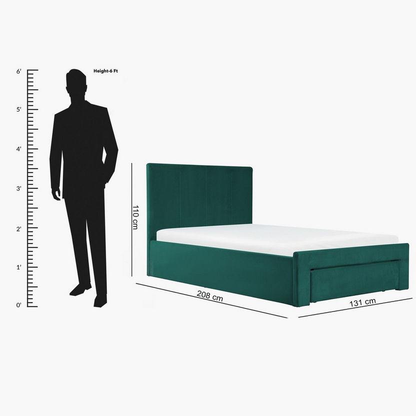 Halmstad Upholstered Twin Bed with Drawer - 120x200 cm-Twin-image-7