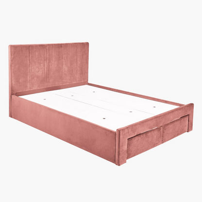 Halmstad Upholstered Queen Bed with 2 Drawers - 150x200 cms