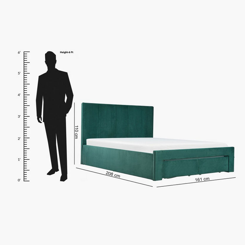 Halmstad Upholstered Queen Bed with 2 Drawers - 150x200 cm-Queen-image-6