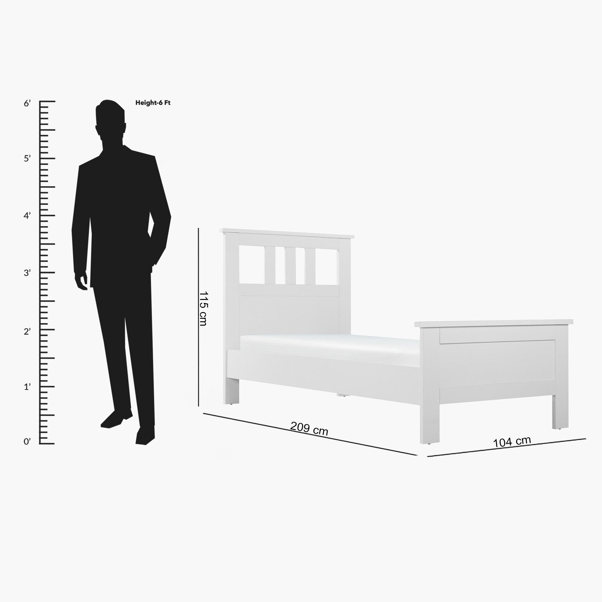 Hampton Nxt Single Bed - 90x200 cm-hbxfurniture-bedsandbedsets-beds-single-image-8