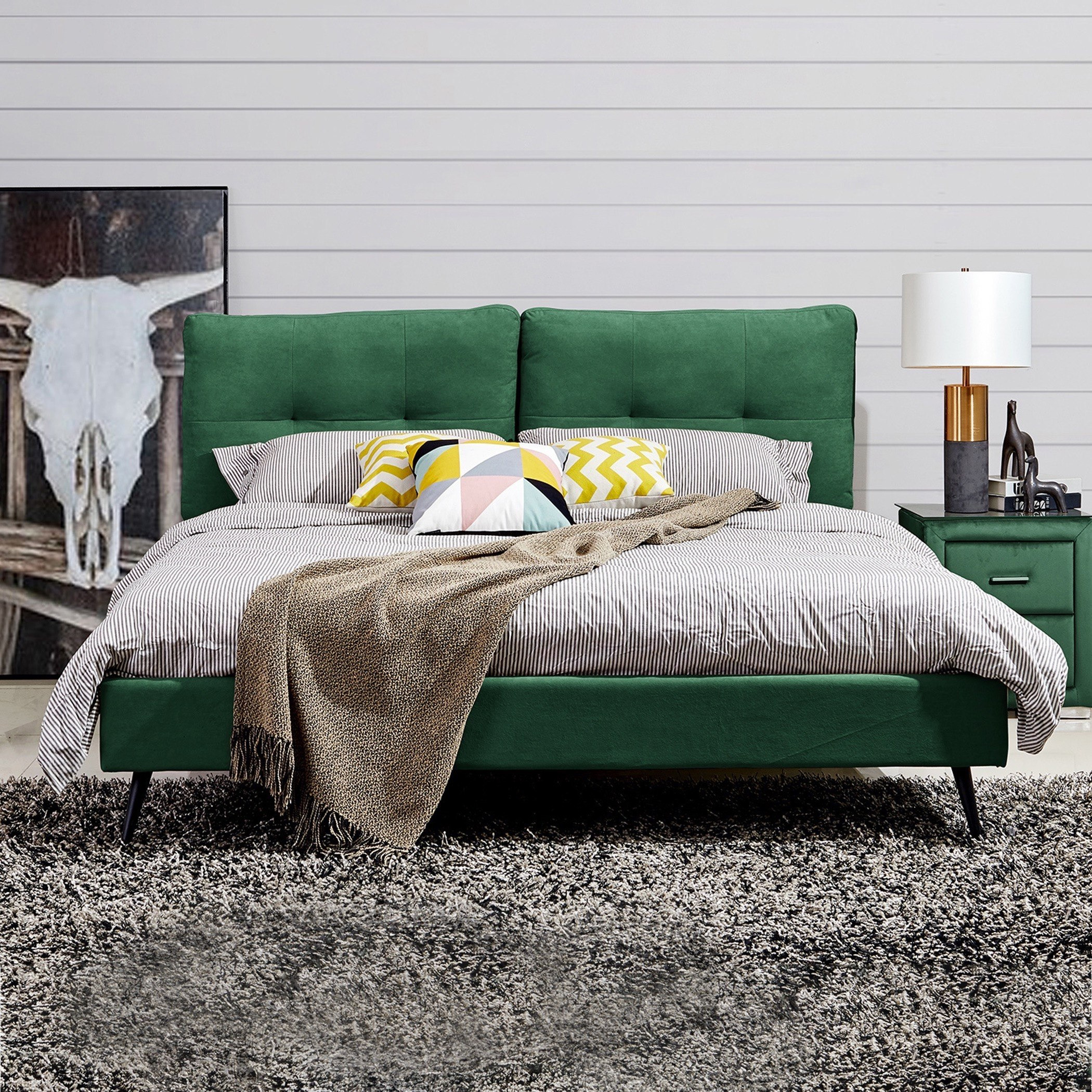 Movo Majestic Upholstered King Bed - 180x200 cm-hbxfurniture-bedsandbedsets-beds-king-image-1