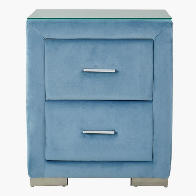 Taylor Upholstered Nightstand with Tempered Glass-Night Stands-image-1