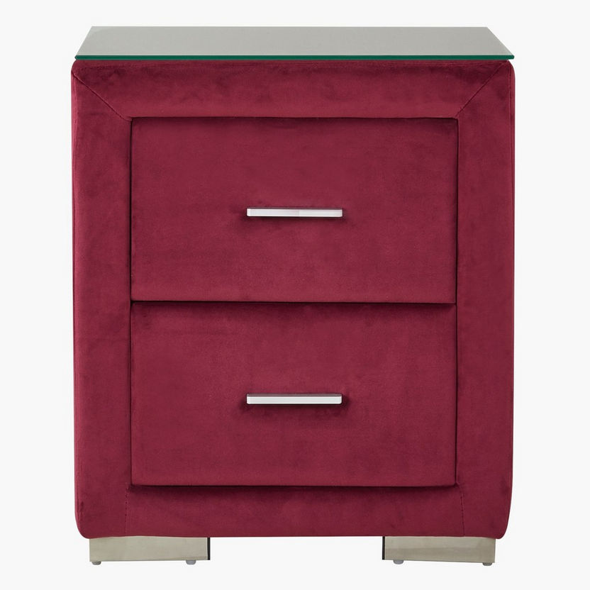 Taylor Upholstered Nightstand with Tempered Glass-Night Stands-image-0
