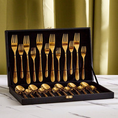 Festive 24-Piece Hammered Cutlery Set
