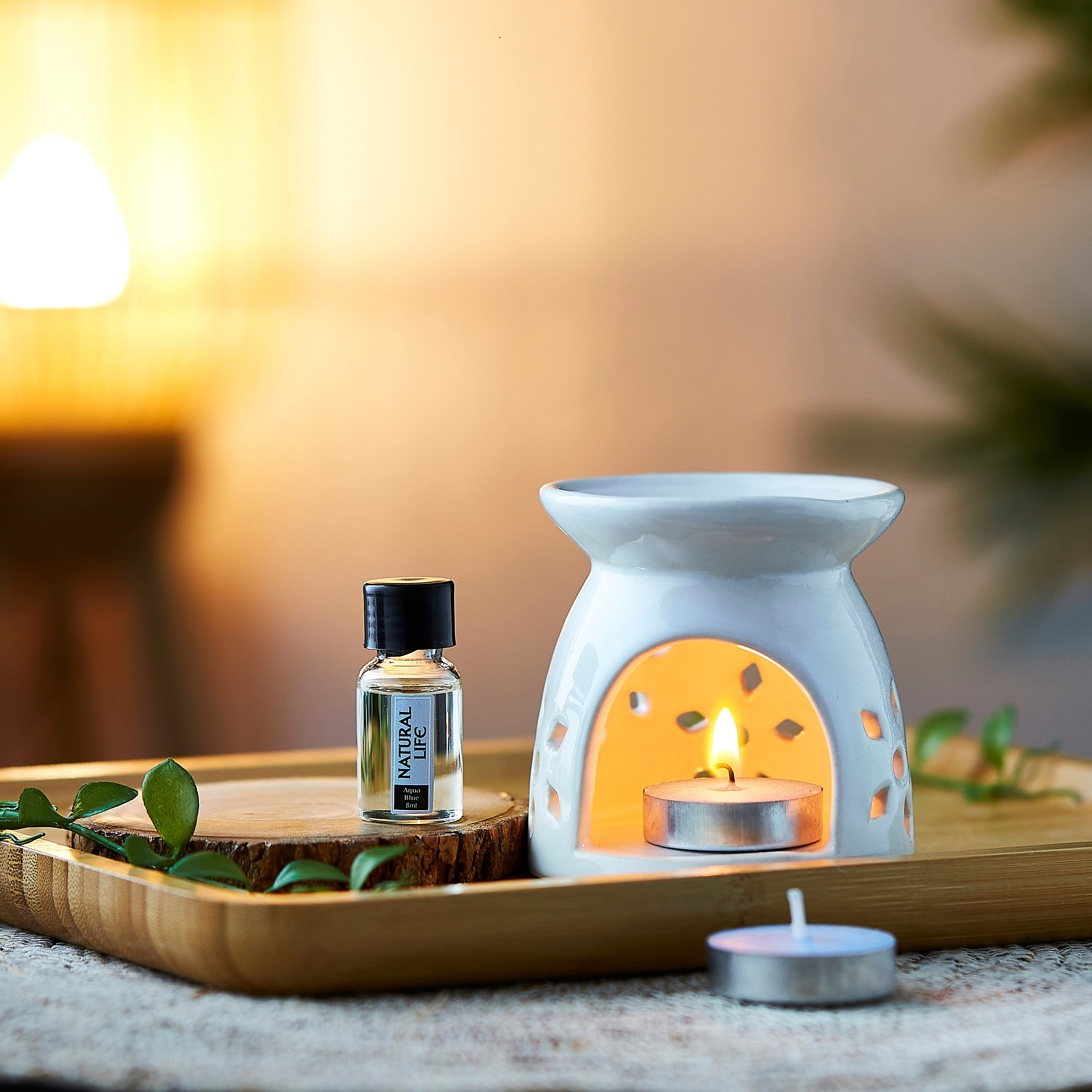 طقم موزع عطور سيراميك ناتشورال لايف أكوا بلو من زين-hbxbedroom-homefragrance-oilburners-image-1