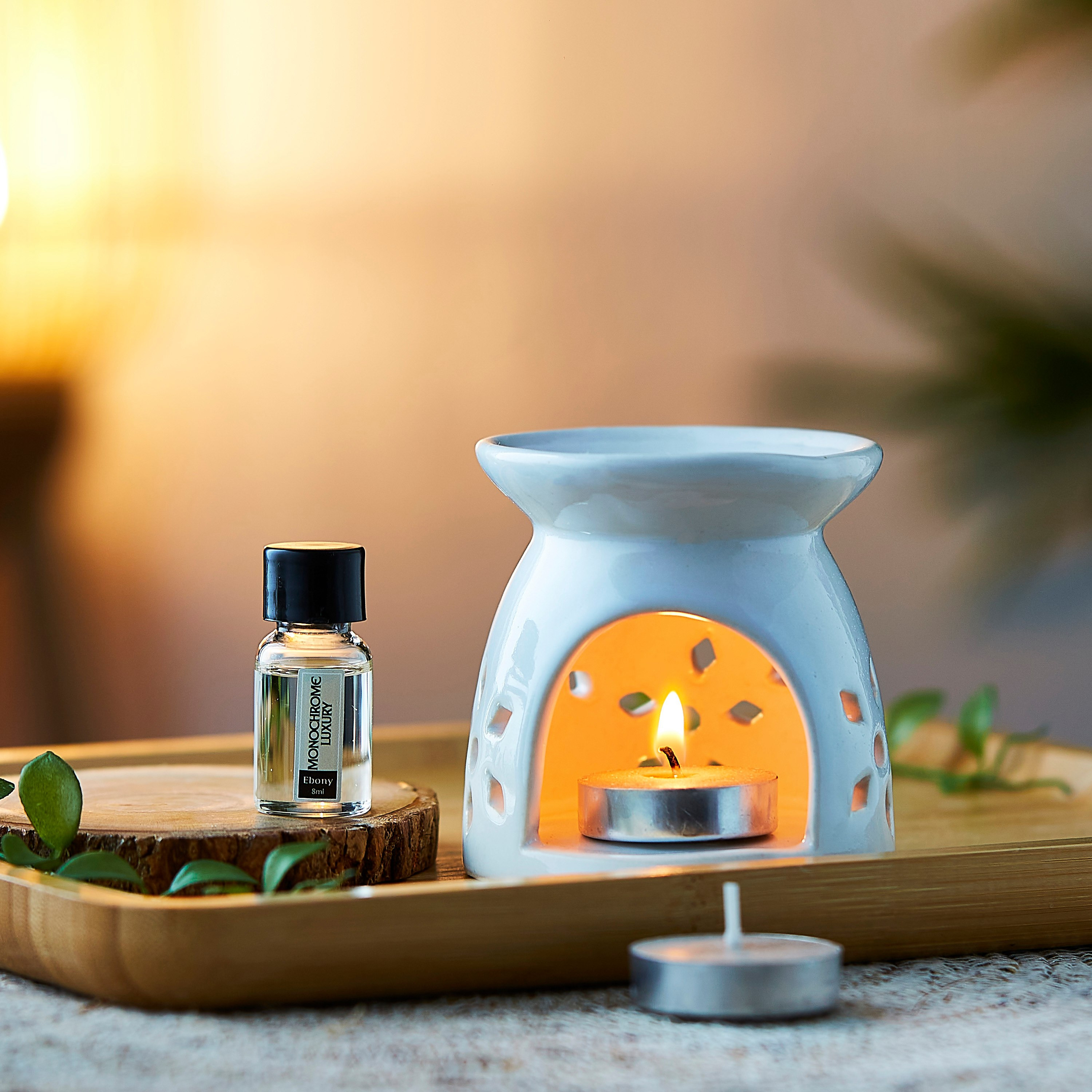 Zen Monochrome Luxury Ebony Ceramic Fragrance Vaporizer Set-hbxbedroom-homefragrance-oilburners-image-1
