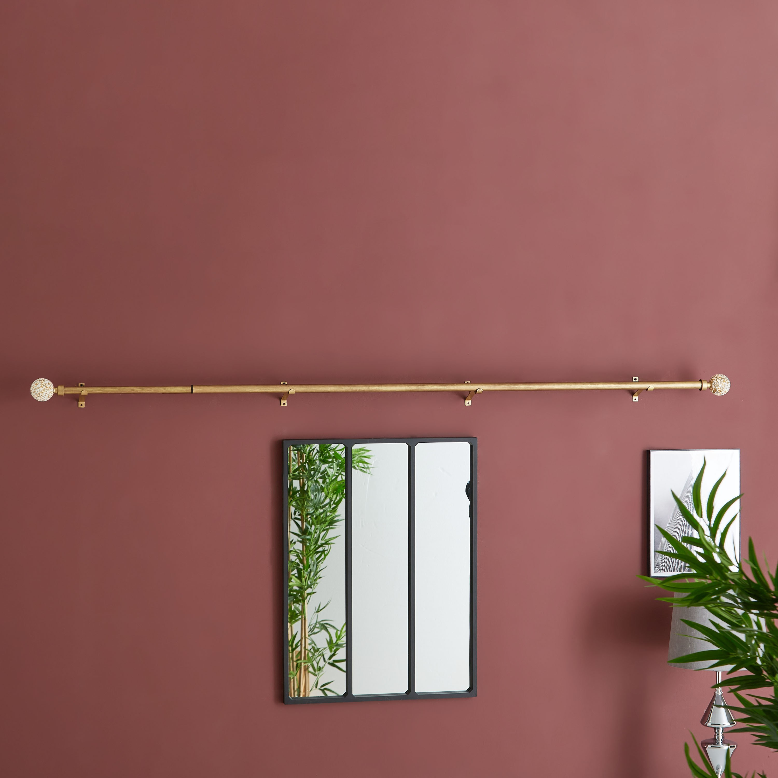Blaze Beaded Powder Coated Double Curtain Rod - 157-457 cm-PROMO_HB_AE_B1G1_250925-image-1