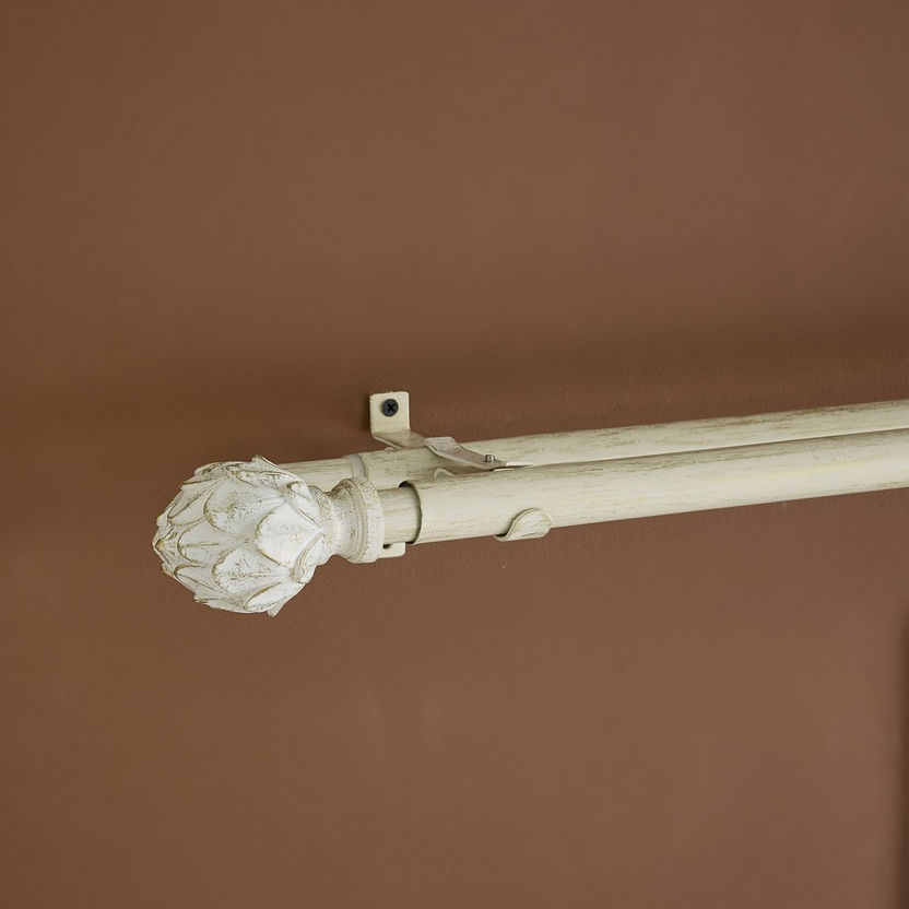 Lotus Brushed Double Curtain Rod - 132-366 cm-Rods-image-3