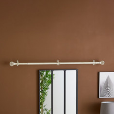 Globe White Brushed Curtain Rod - 112 to 274 cms