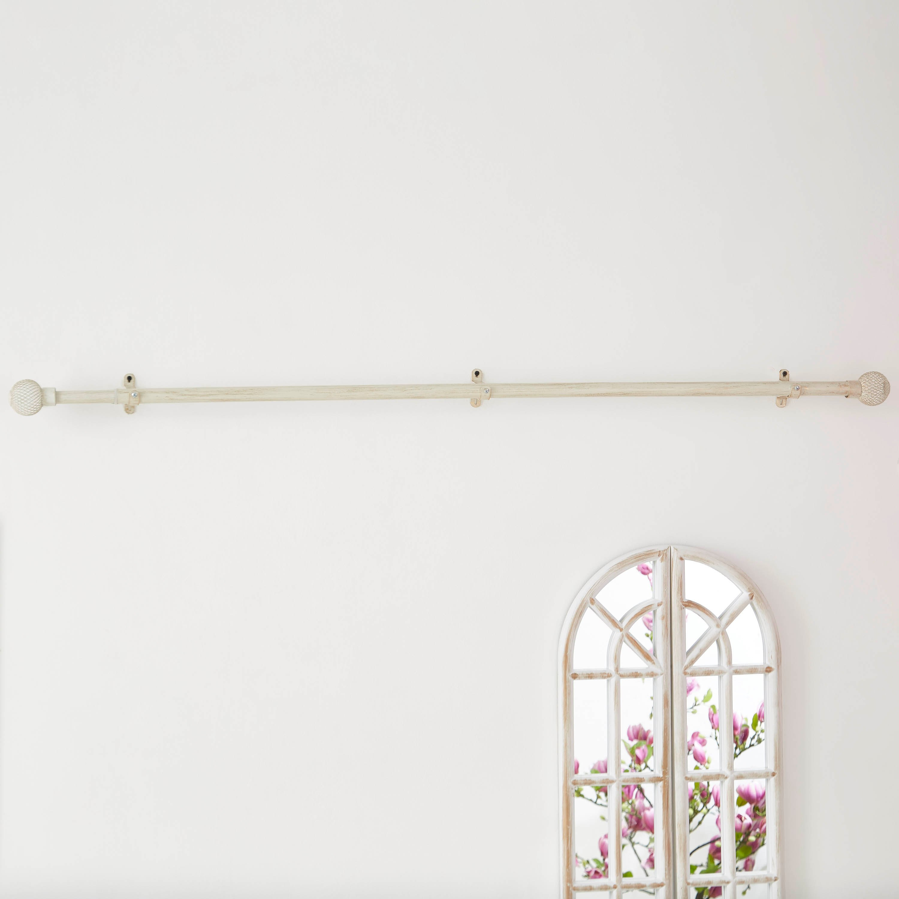 قضيب ستارة مصقول أبيض من جلوب - 132-366 سم-hbxhomeware-hbxdecorandfurnishings-image-1