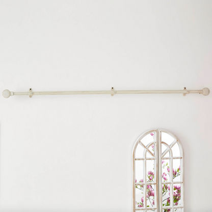 Globe White Brushed Curtain Rod - 132-366 cms