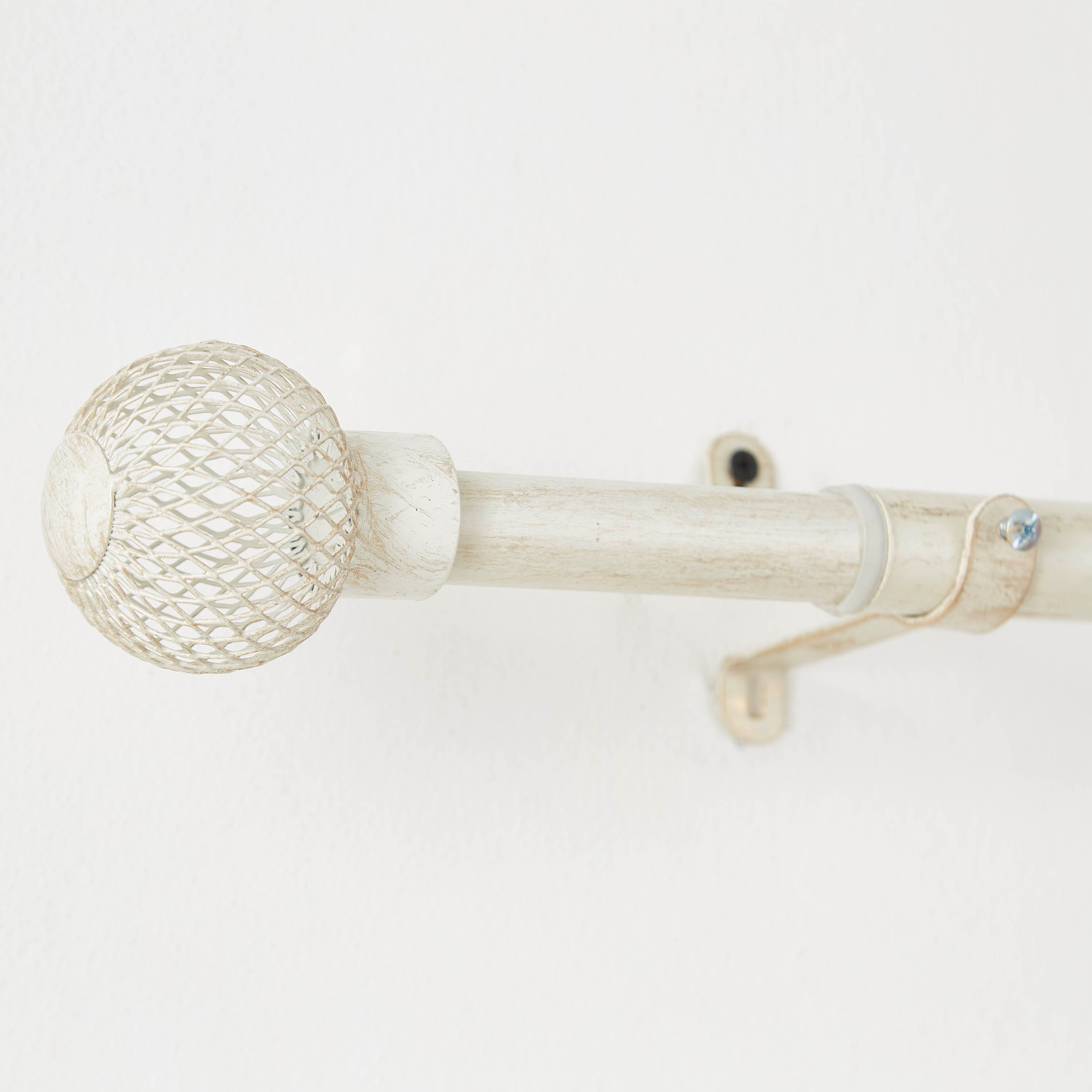 قضيب ستارة مصقول أبيض من جلوب - 132-366 سم-hbxhomeware-hbxdecorandfurnishings-image-3