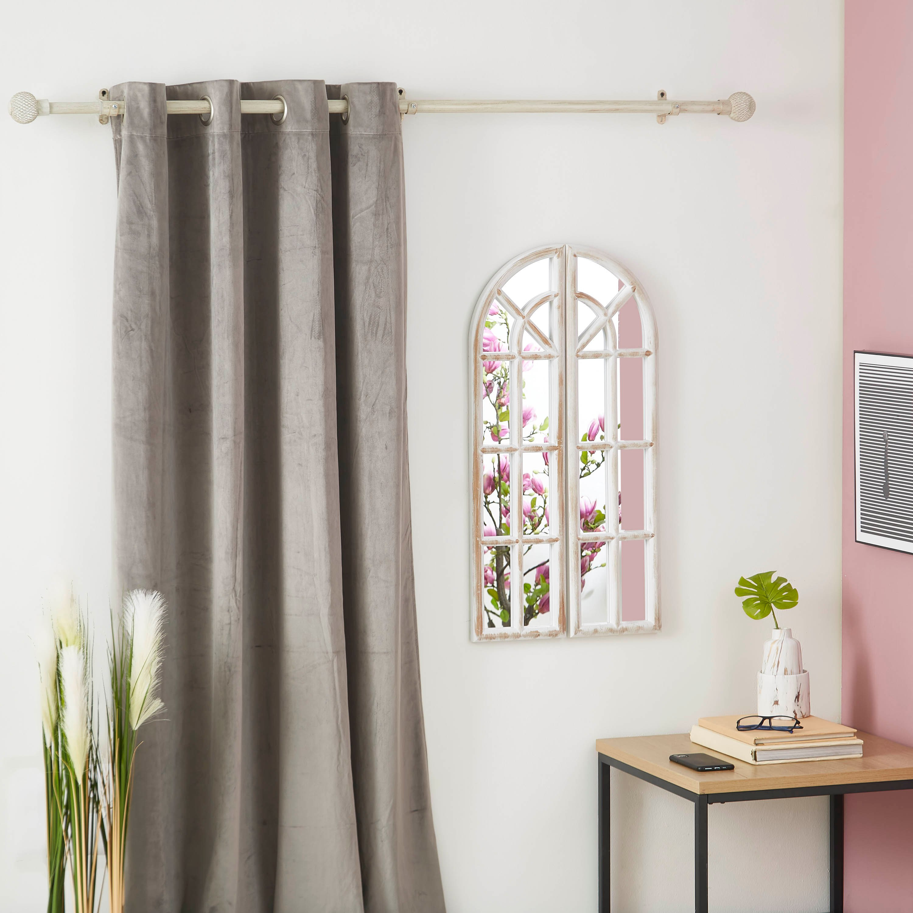 قضيب ستارة مصقول أبيض من جلوب - 132-366 سم-hbxhomeware-hbxdecorandfurnishings-image-5