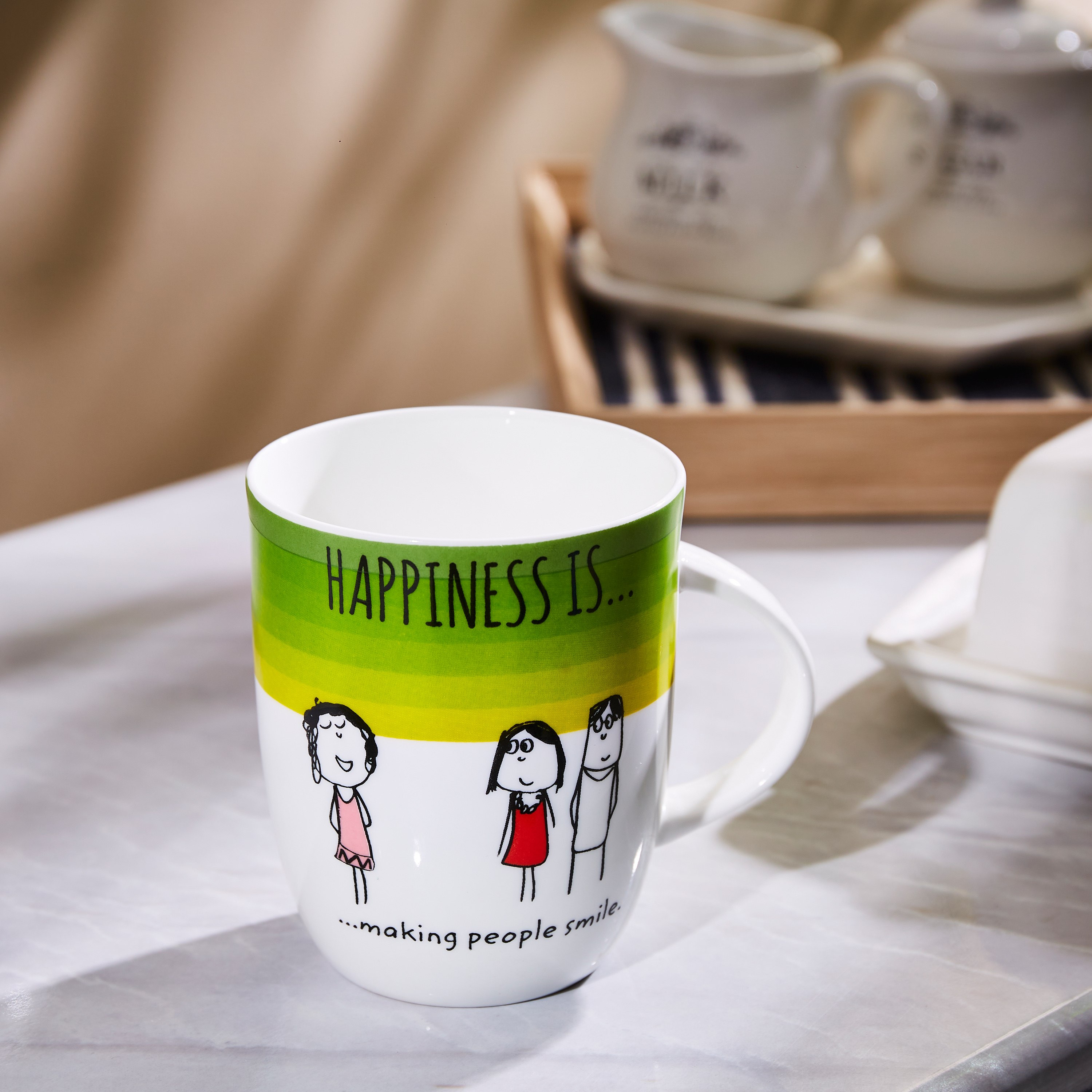 Happiness Is Making People Smile Mug - 350 ml-hbxhomeware-diningandtabletop-coffeeandteasets-image-1