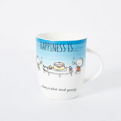 Happiness Is Tea Cake and Gossip Mug - 350 ml