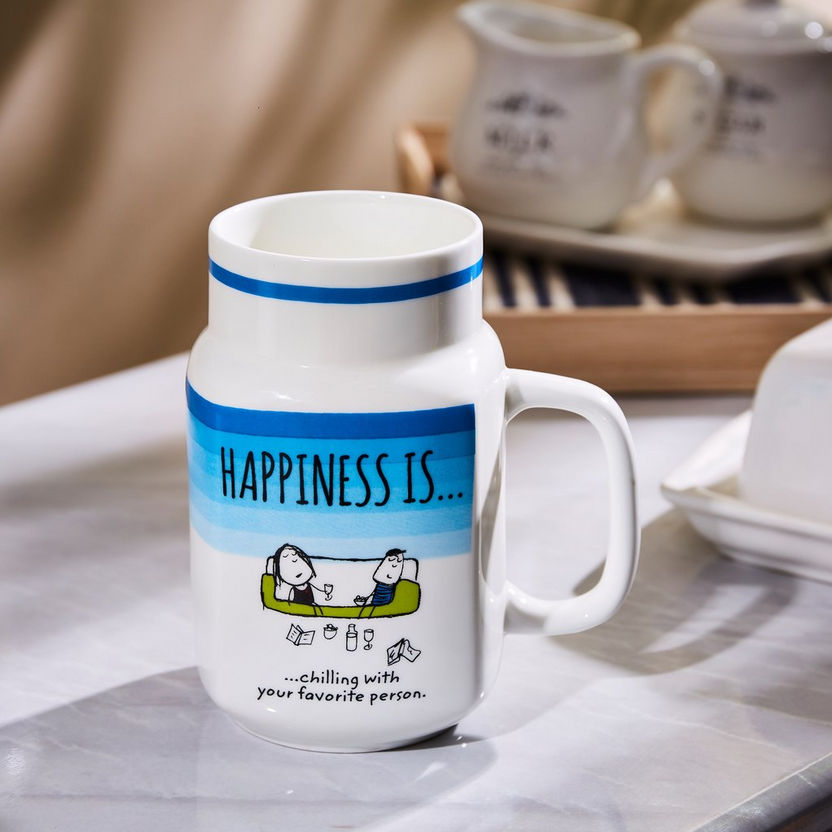 Happiness Is Chilling with Your Favorite Person Mug - 350 ml-Coffee & Tea Sets-image-0