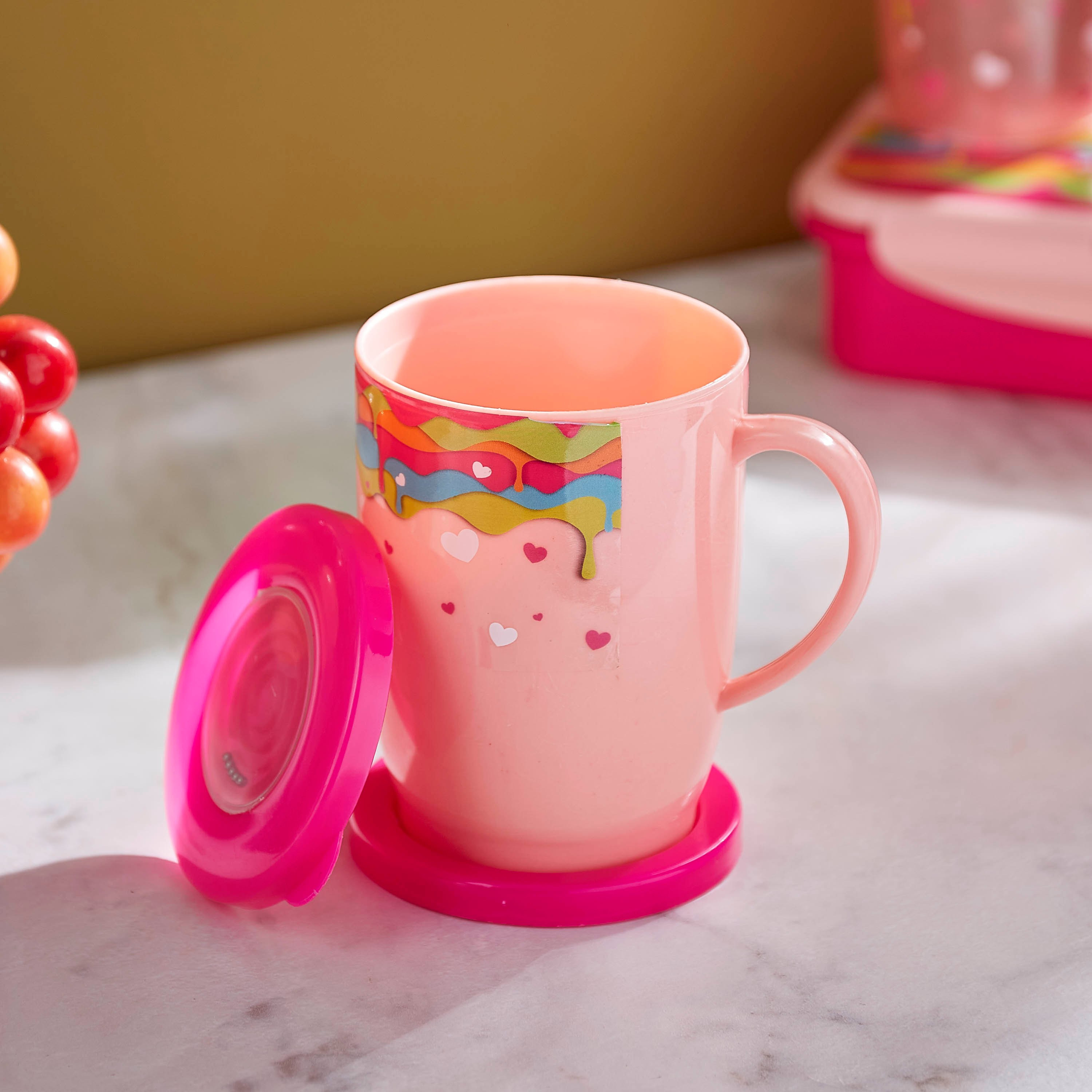 Heart Garland Playmaker Mug with Lid and Coaster - 350 ml-hbxhomeware-hbxkidsandyouth-image-2