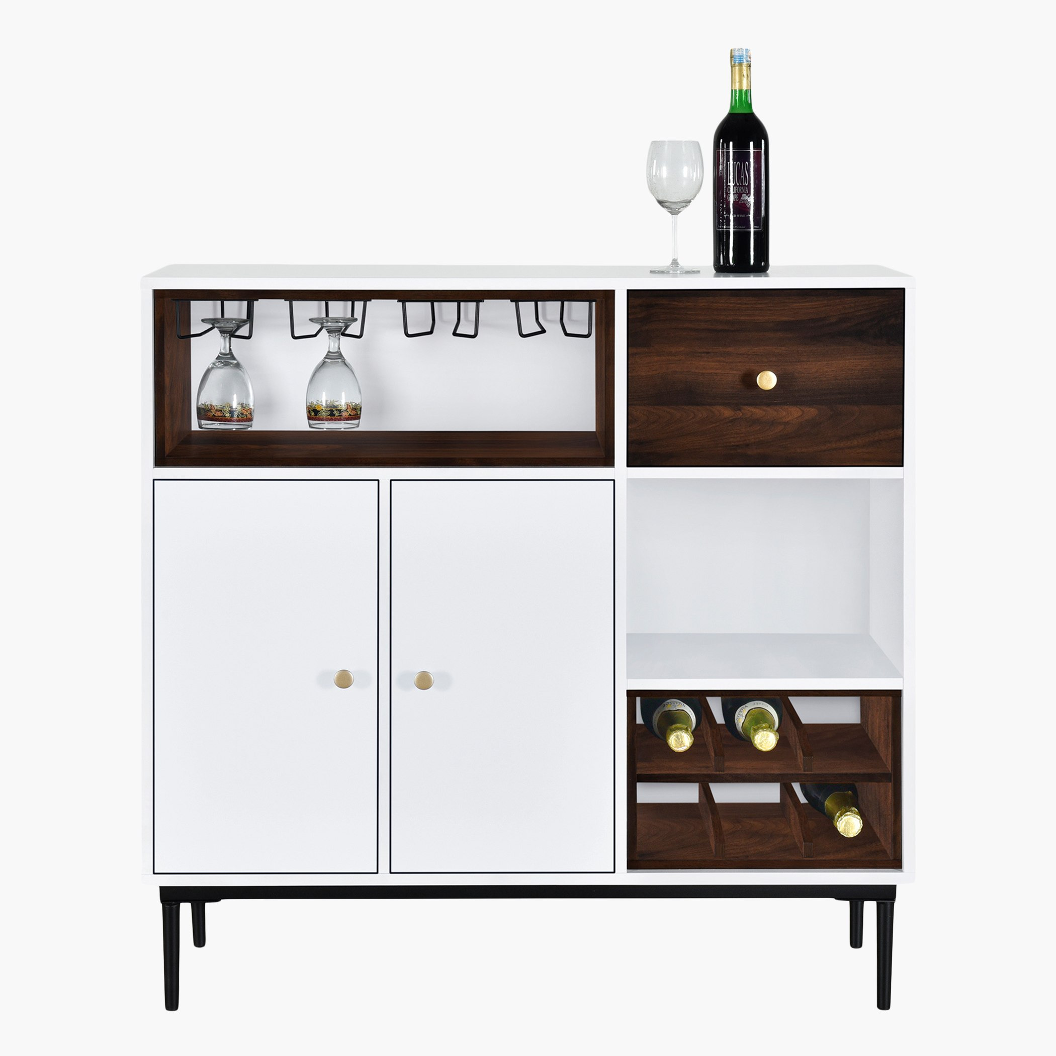 Natalia 3-Shelf Bar Cabinet Sideboard with 3 Doors-hbxfurniture-diningroom-buffetsandsideboards-image-2