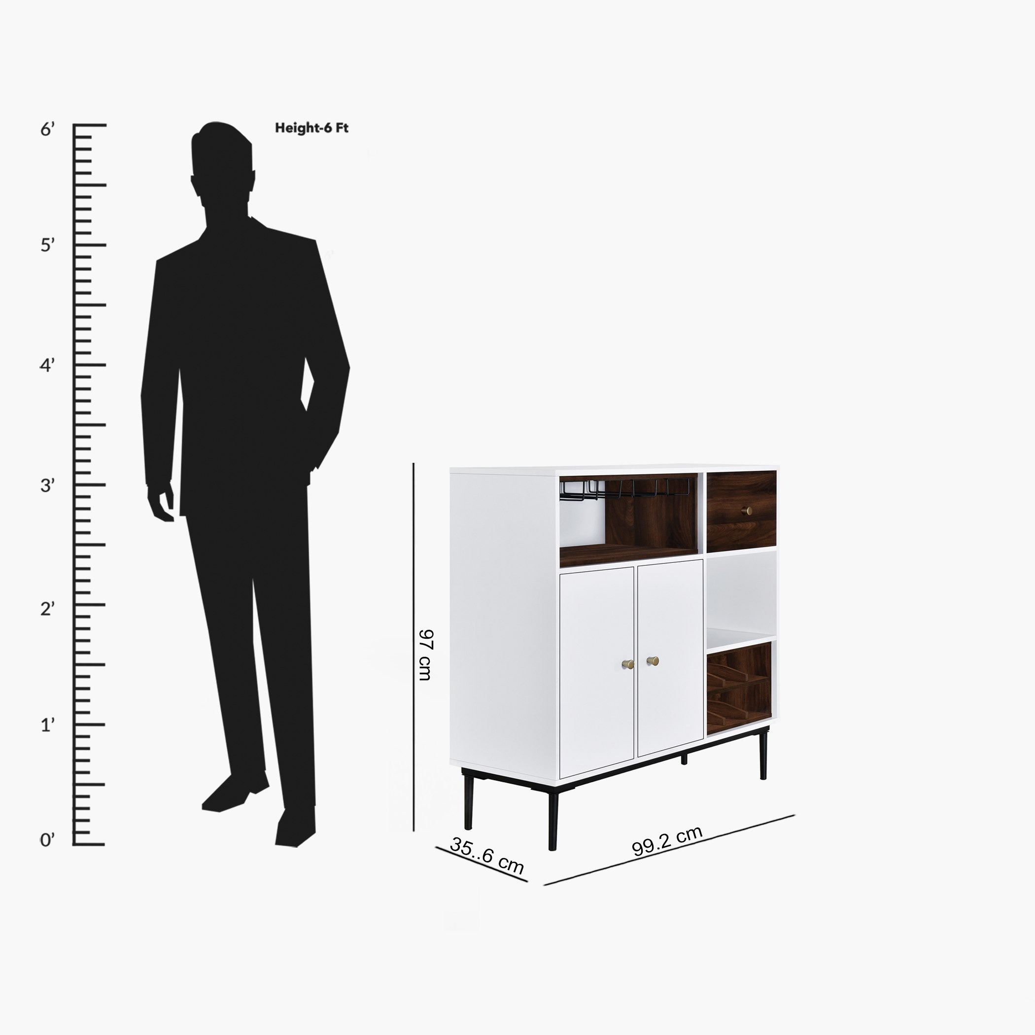 Natalia 3-Shelf Bar Cabinet Sideboard with 3 Doors-hbxfurniture-diningroom-buffetsandsideboards-image-9