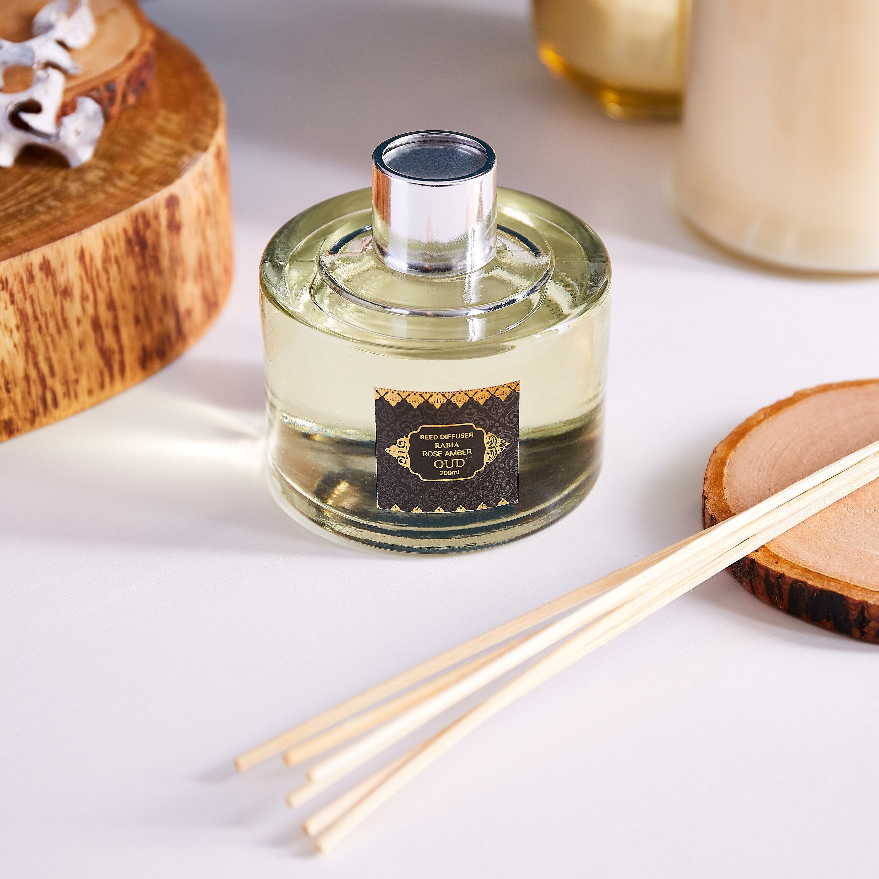 موزّع عطور بأعواد خشبية 200 مل عود عنبر ملكي من رابيا - 8x8x27 سم-PROMO_HB_AE_B1G1_250925-image-1