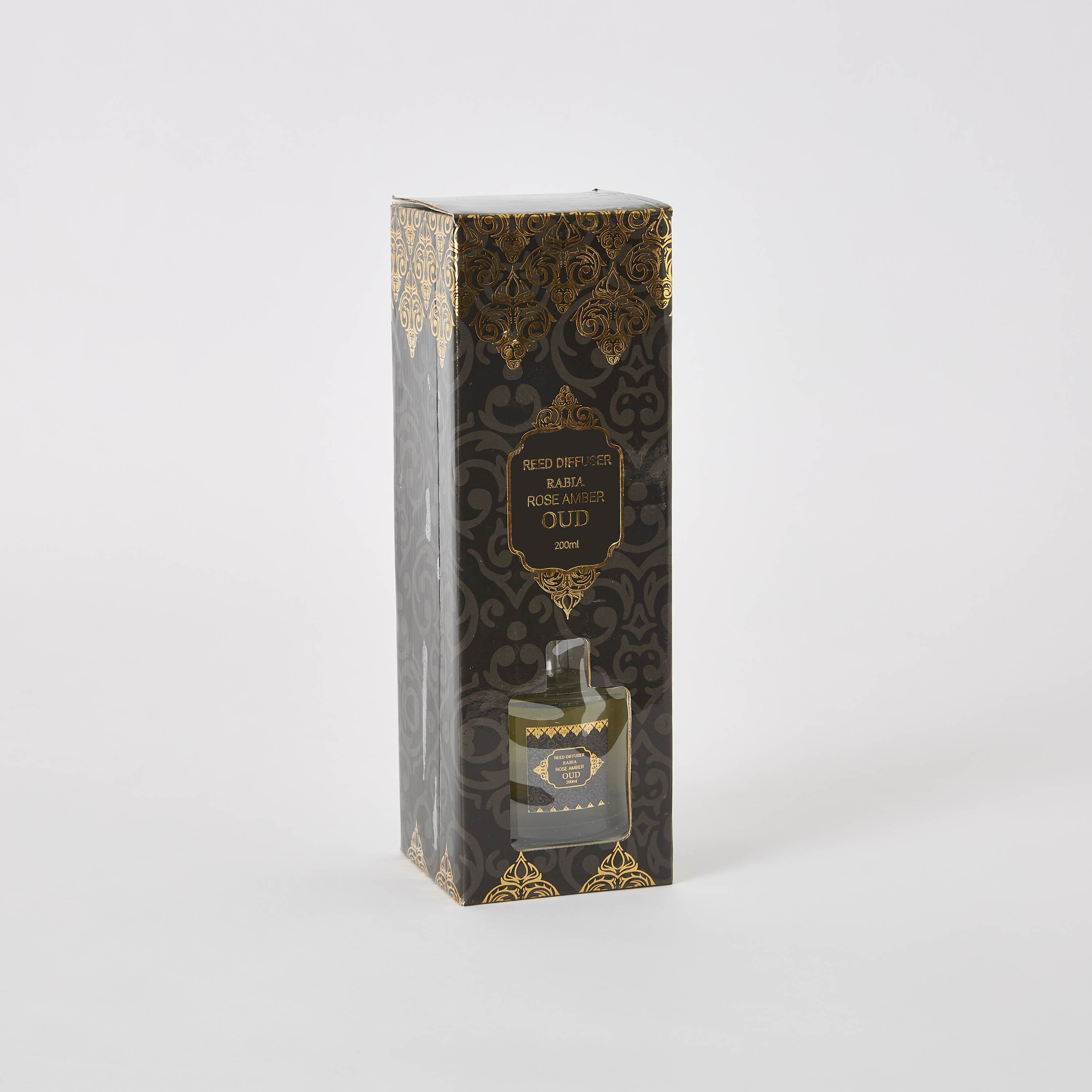 موزّع عطور بأعواد خشبية 200 مل عود ورد عنبر من رابيا - 8x8x27 سم-hbxbedroom-homefragrance-diffusers-image-4