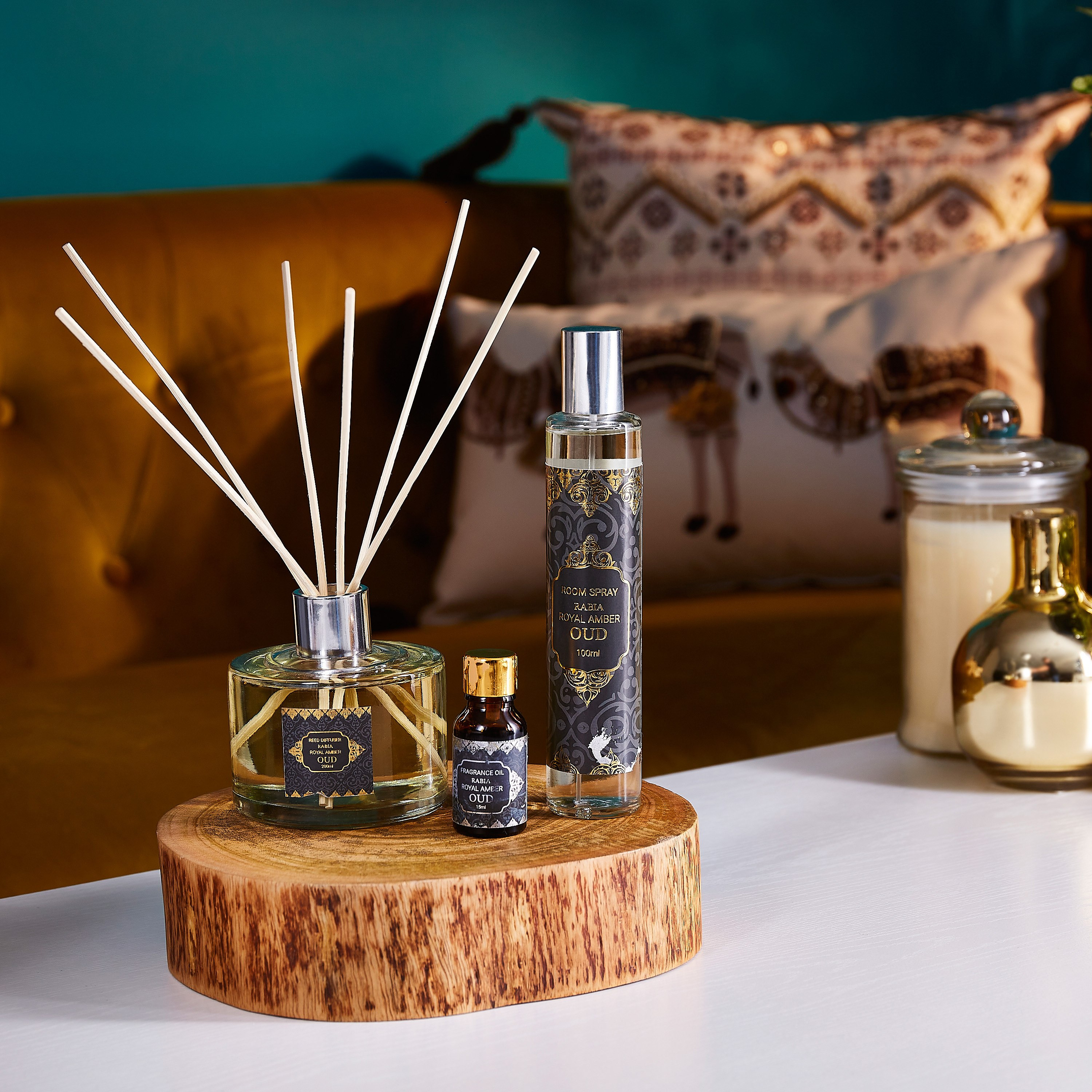بخاخ عطر للغرف 100 مل عود عنبر ملكي من رابيا - 3x3x19 سم-hbxdecorandfurnishings-homefragrance-roomfreshnersandaromamist-image-3