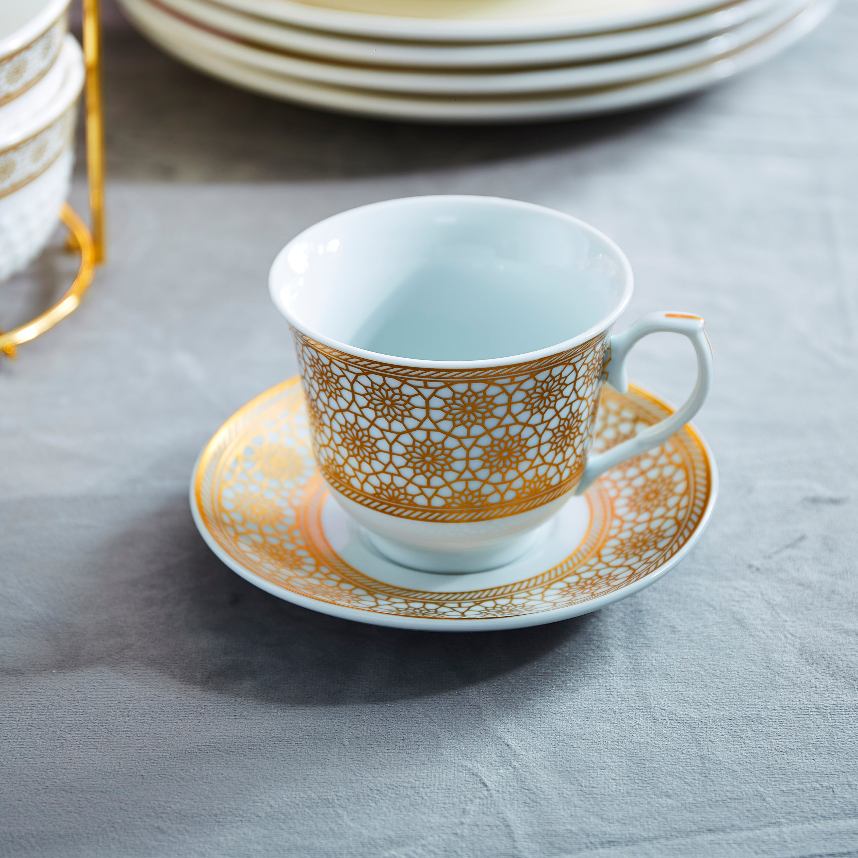 طقم شاي مع حامل من مشربية - 15 قطعة-hbxhomeware-diningandtabletop-coffeeandteasets-image-3