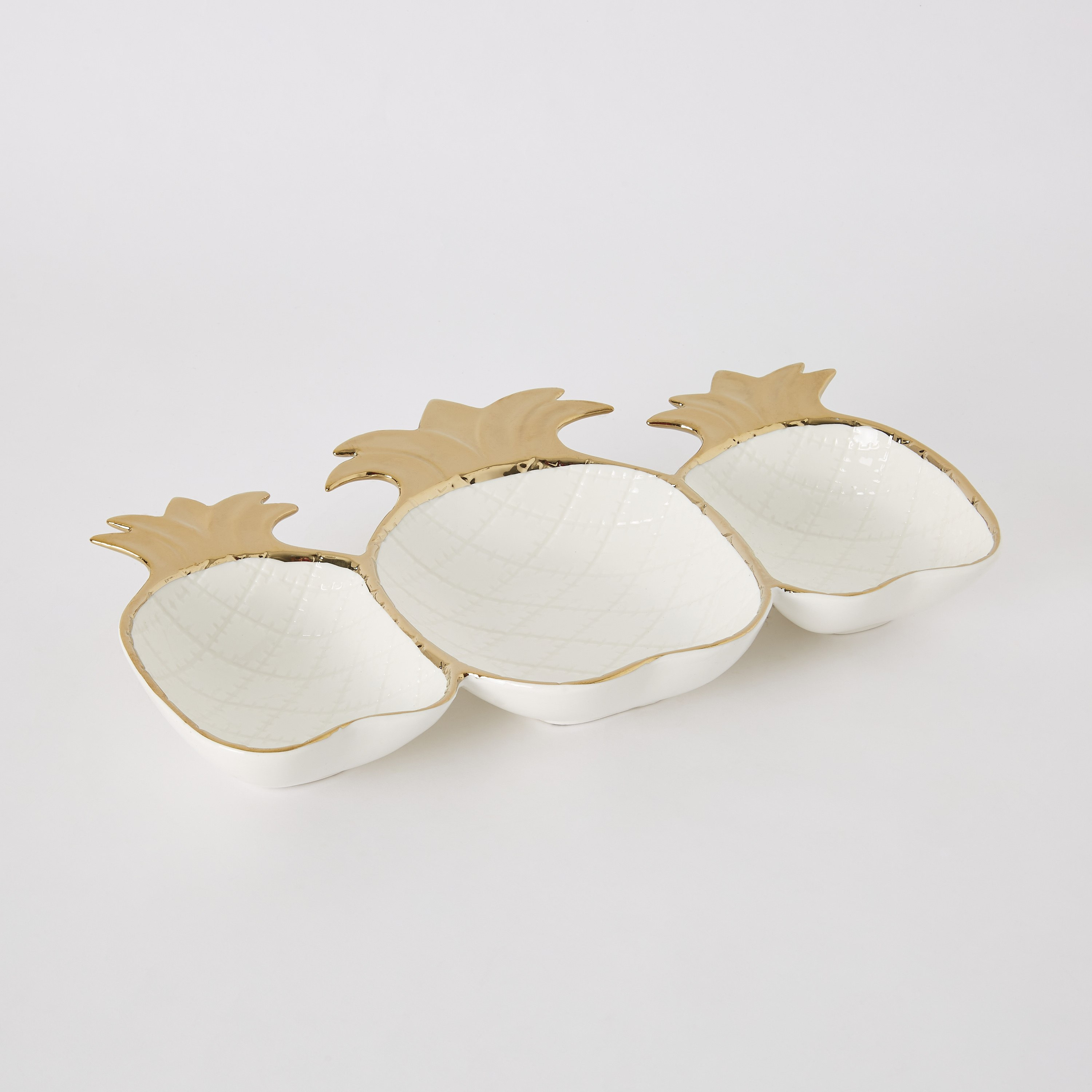 طبق بتصميم أناناس مكون من 3 أقسام - 33x19 سم-hbxdecorandfurnishings-tabletop-serveware-image-5