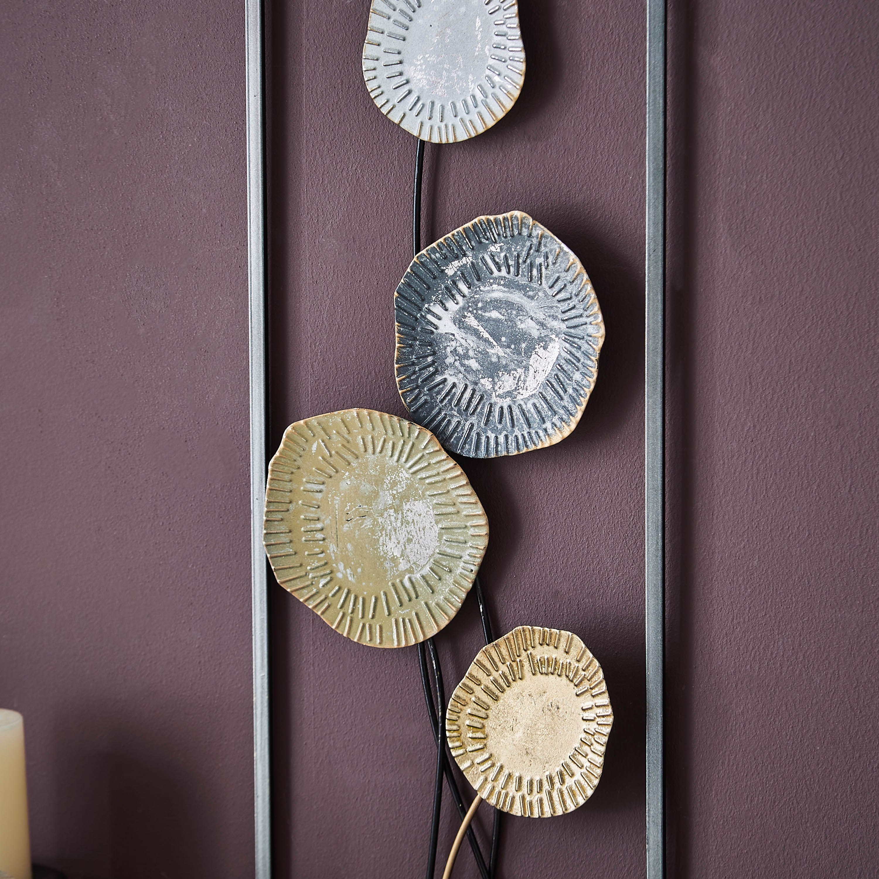 لوحة حائط مؤطرة على شكل أوراق شجر معدنية-hbxdiningroom-walldecor-wallart-image-4