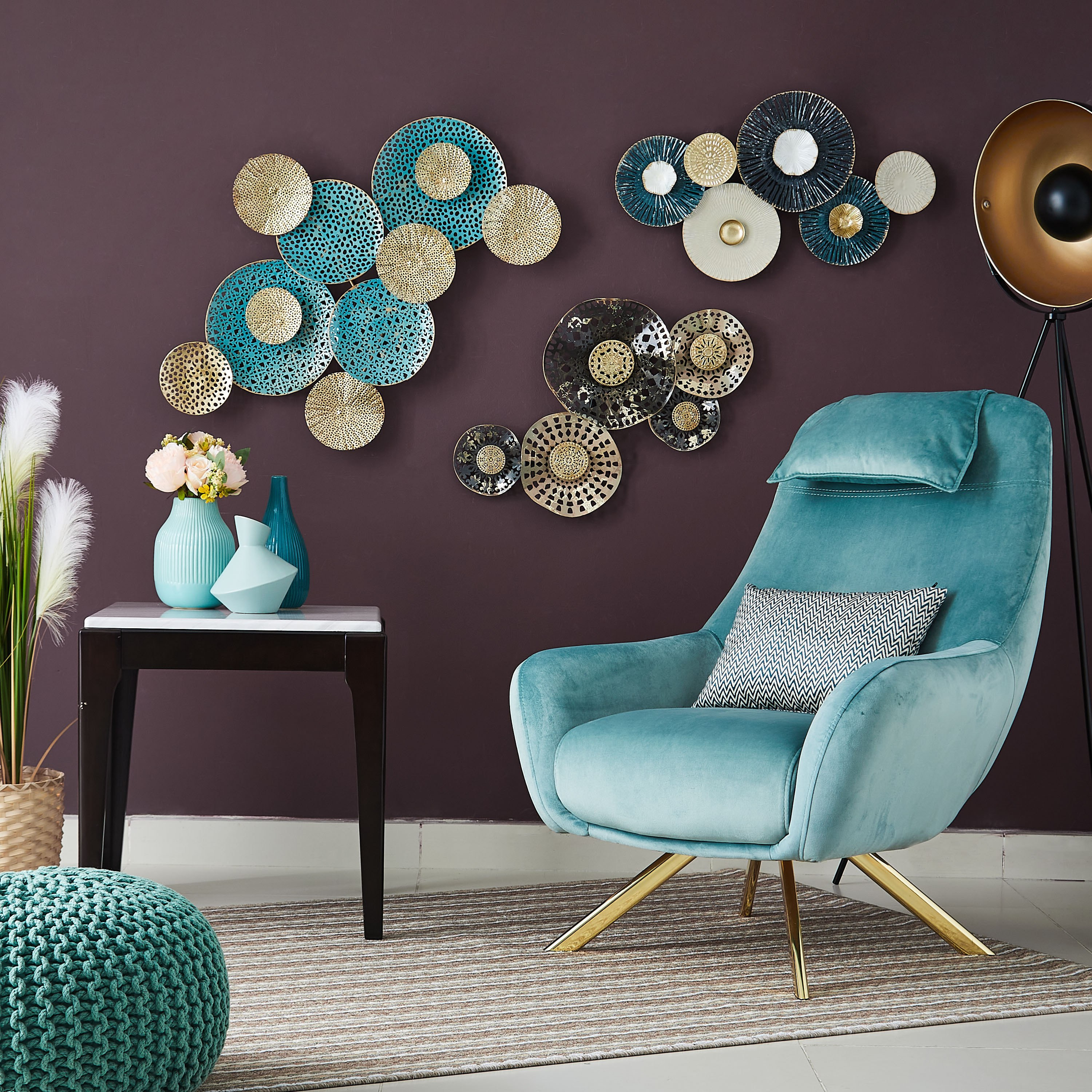 زينة حائط  لدوائر معدنية أفقية من آريس-hbxdiningroom-walldecor-wallart-image-4