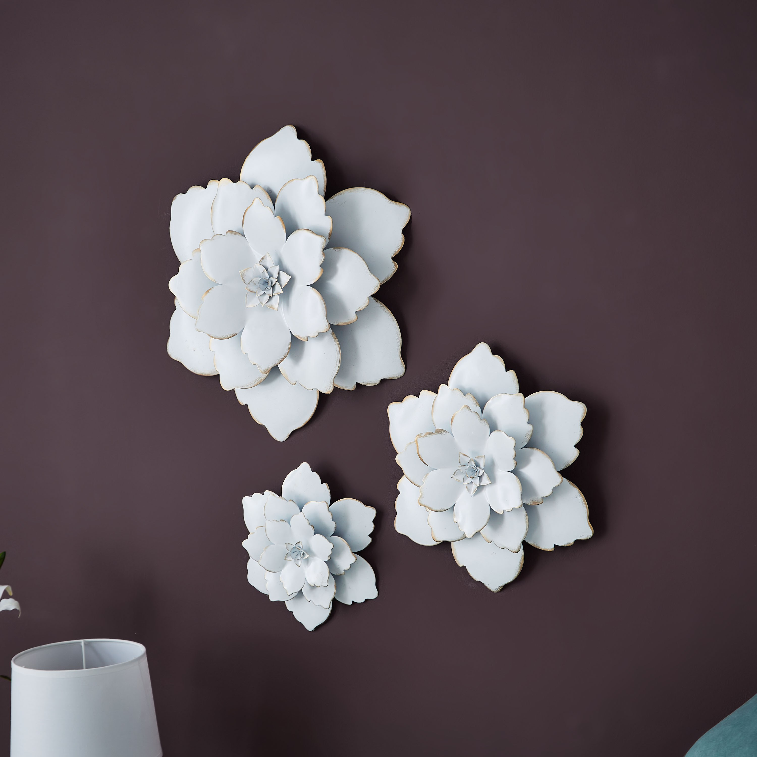 طقم زينة حائط معدنية بتصميم زهور 3 قطع من آريس-hbxdiningroom-walldecor-wallart-image-2