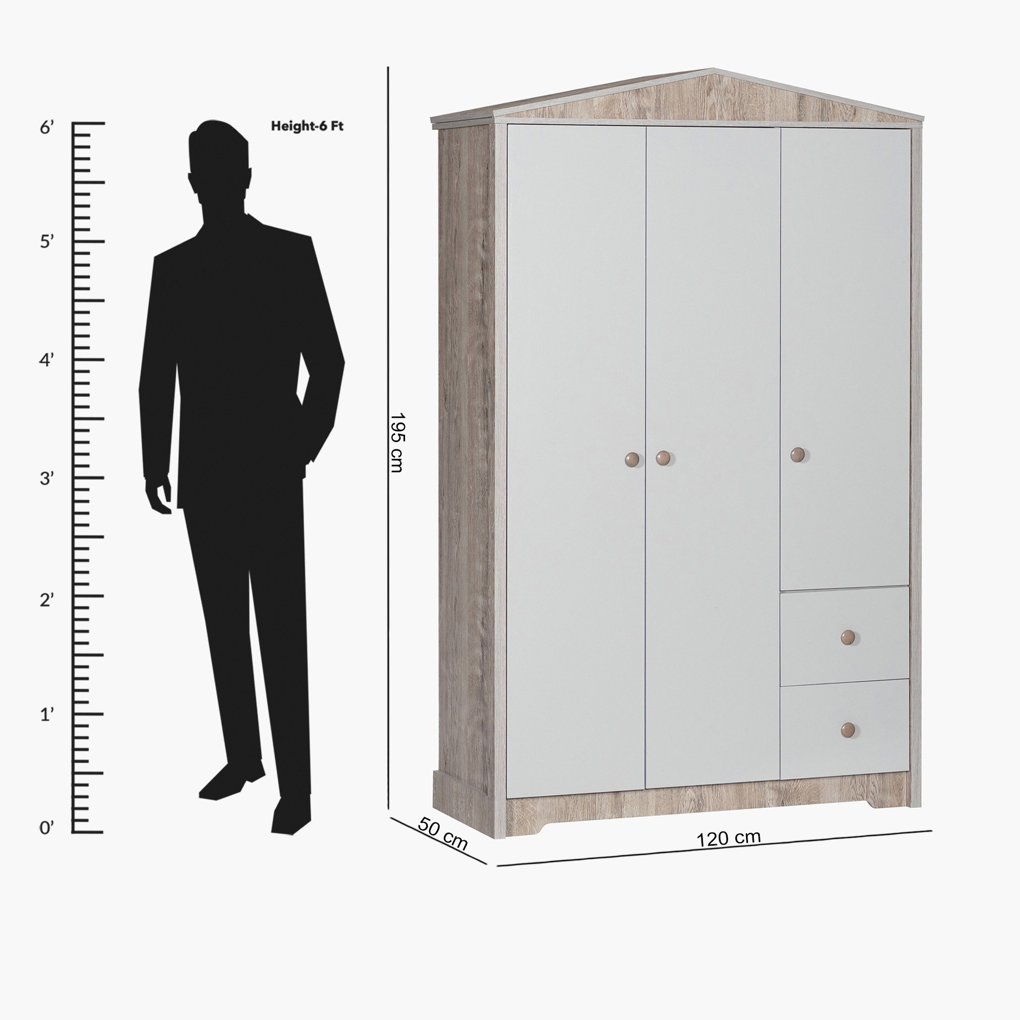 خزانة ملابس بـ3 أبواب ودرجين من ماي هاوس-hbxfurniture-wardrobes-image-12