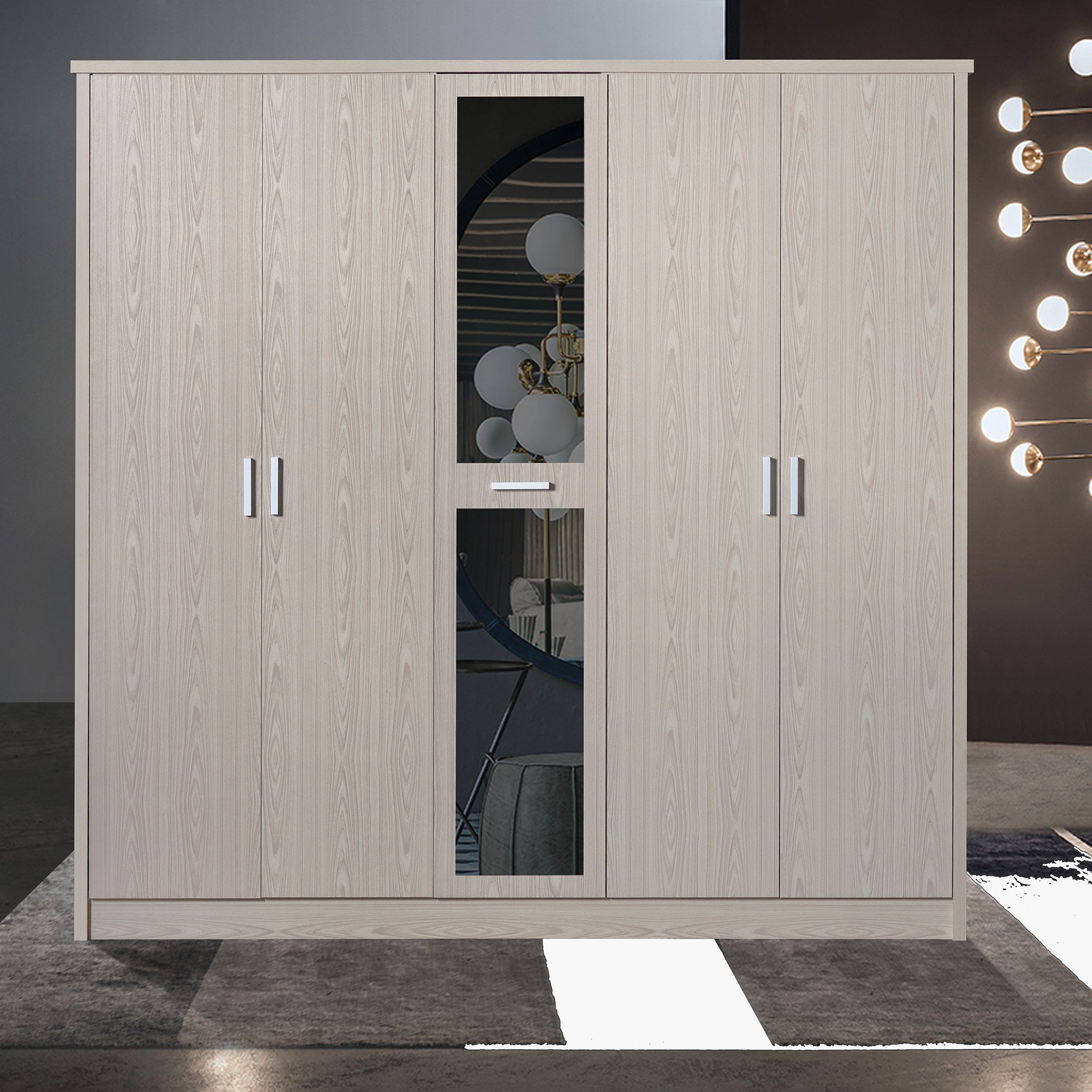 دولاب بـ5 أبواب ومرآة من فانكوفر-hbxfurniture-wardrobes-image-1