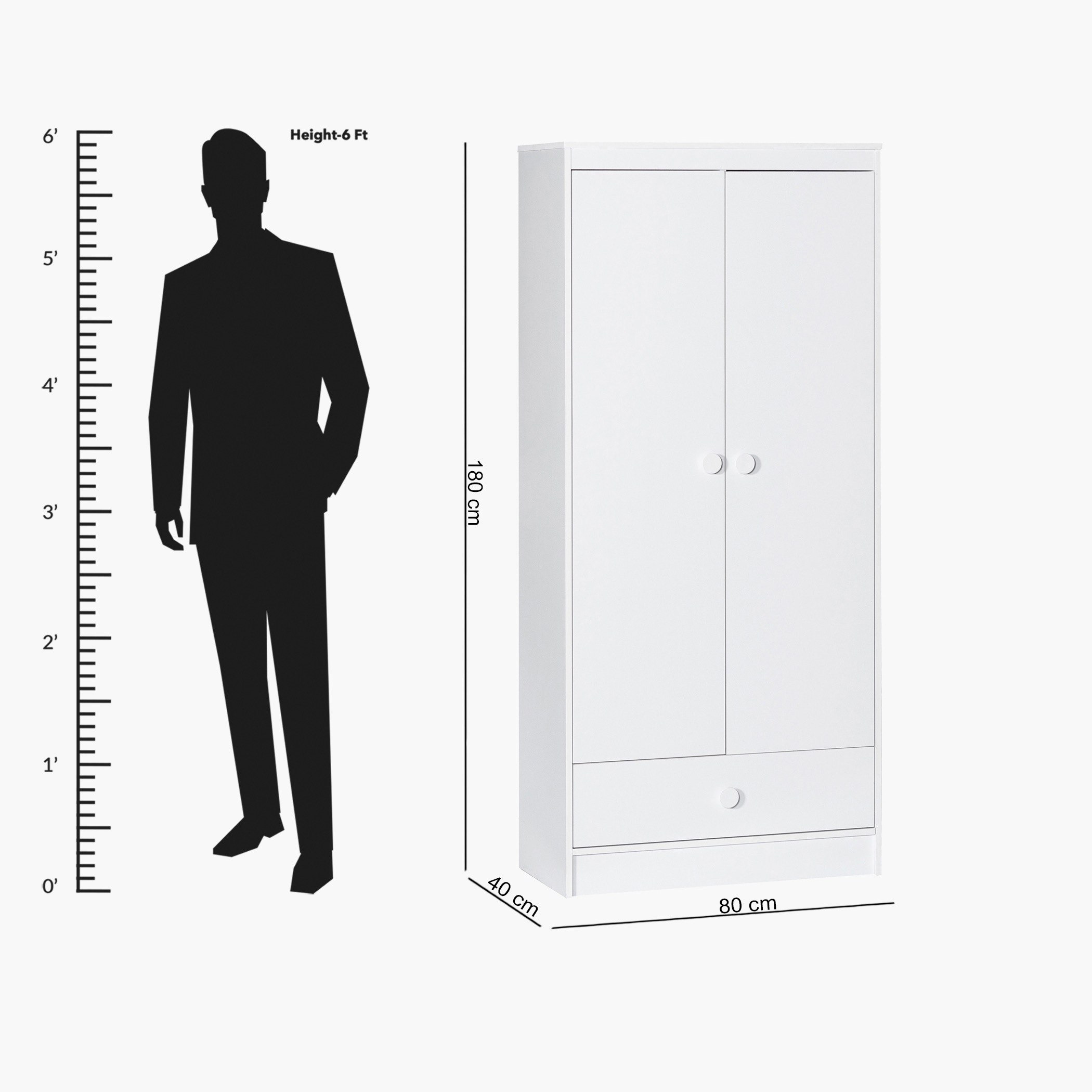 Vanilla 1-Drawer Wardrobe with 2 Doors-hbxfurniture-wardrobes-image-8