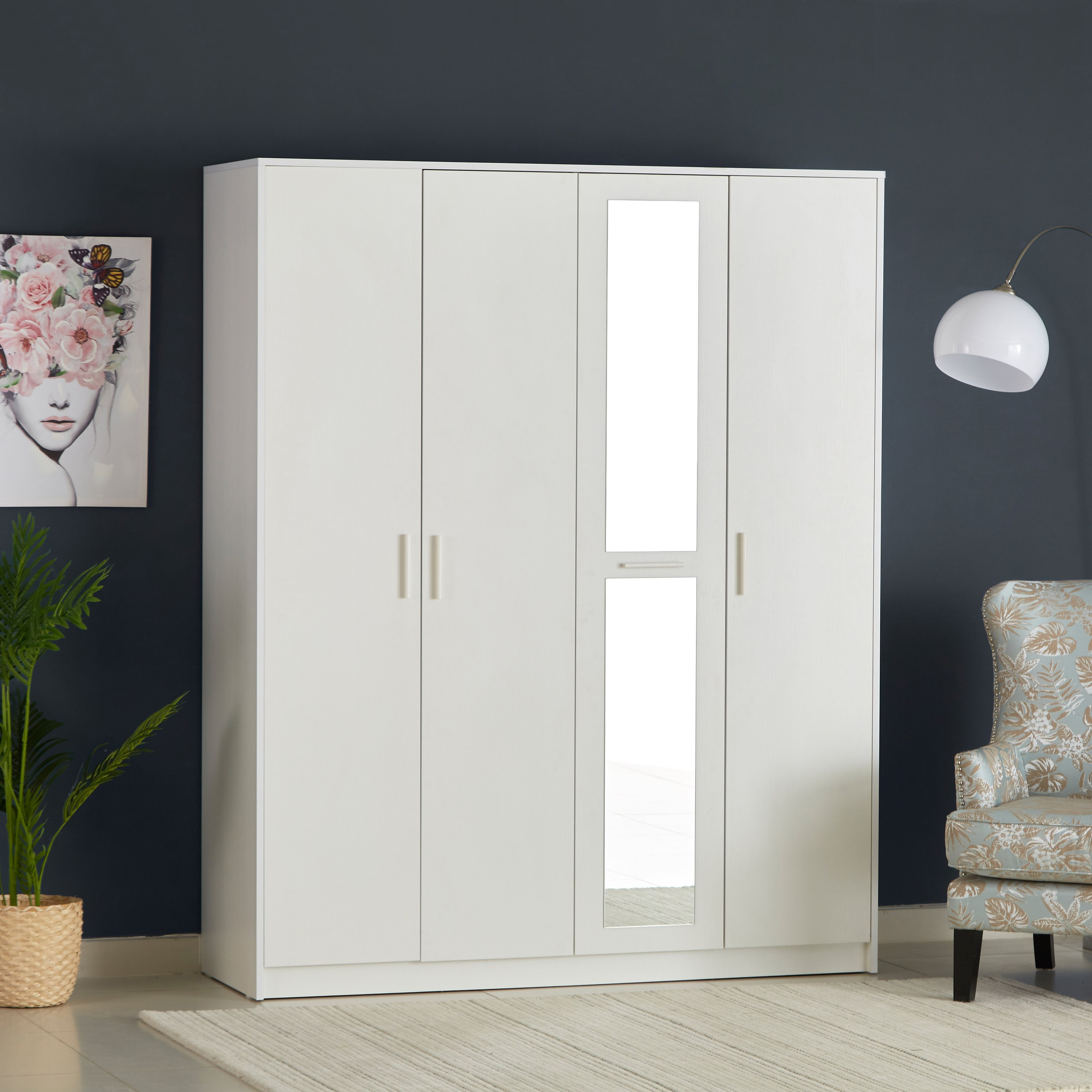 خزانة ملابس بـ4 أبواب ومرآة من بوسطن-hbxfurniture-wardrobes-image-1