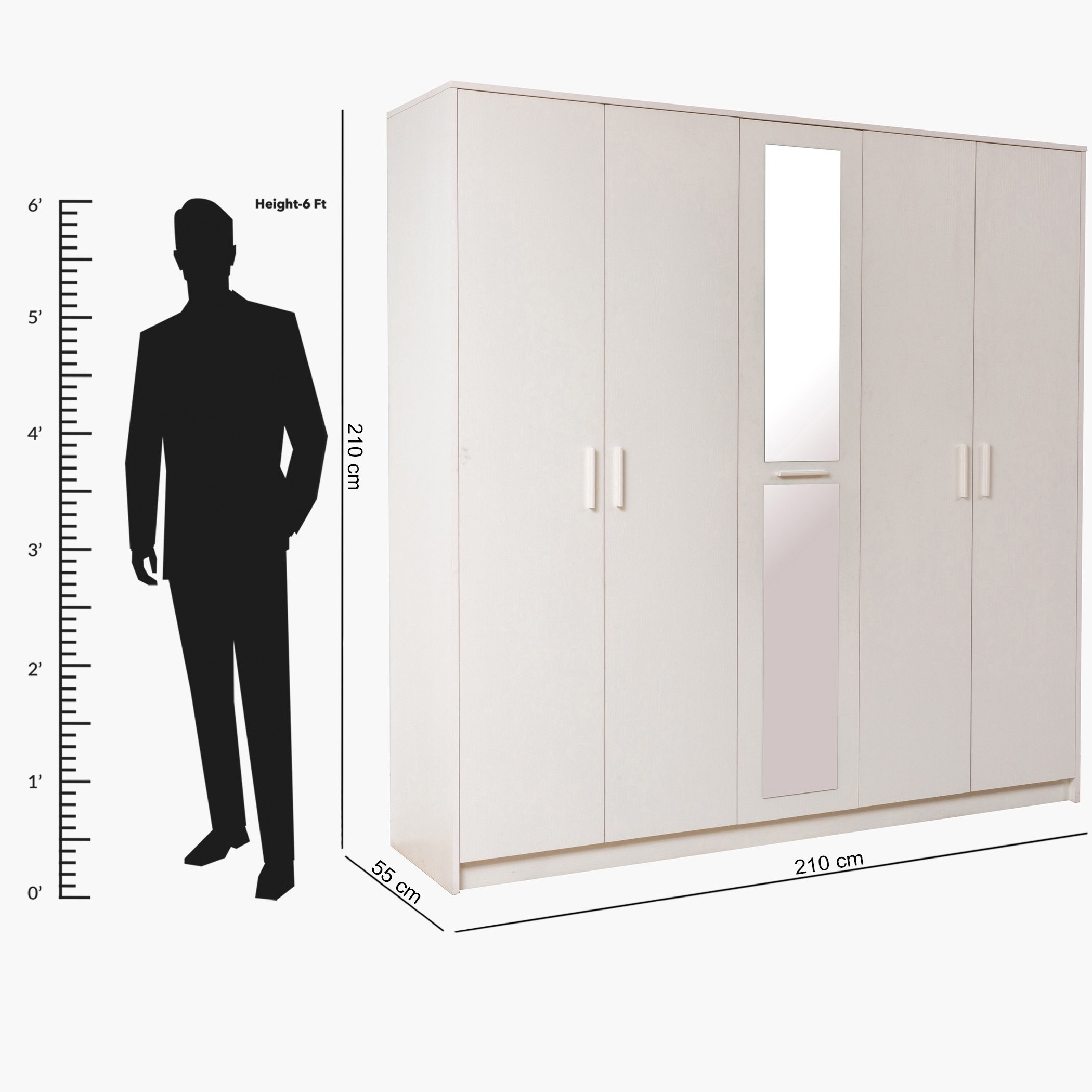 Boston 5-Door Wardrobe with Mirror-hbxfurniture-wardrobes-image-11