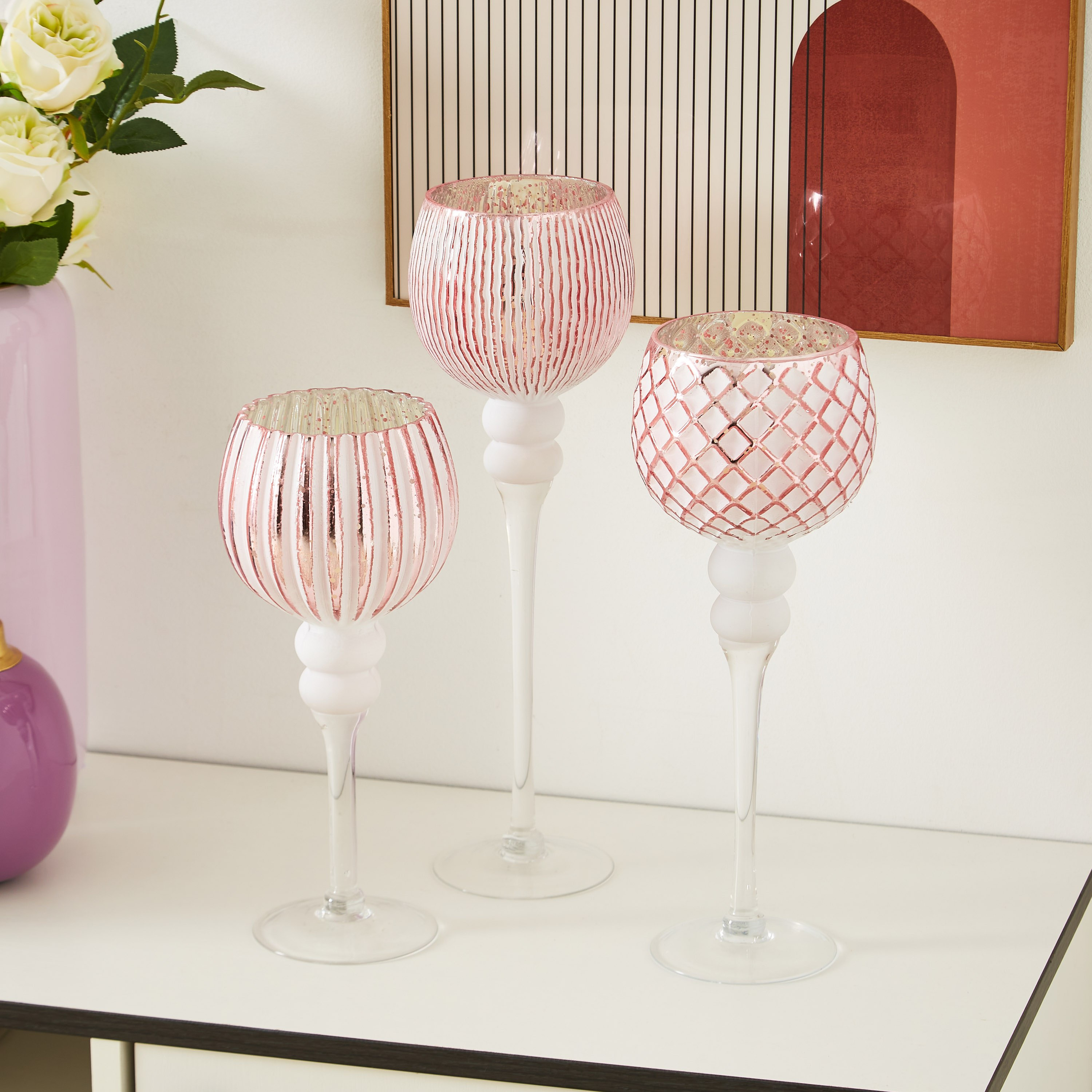 حامل شموع زجاجي من جورجيا - طقم من 3 قطع-hbxlivingroom-decorandaccessories-candleholders-image-1